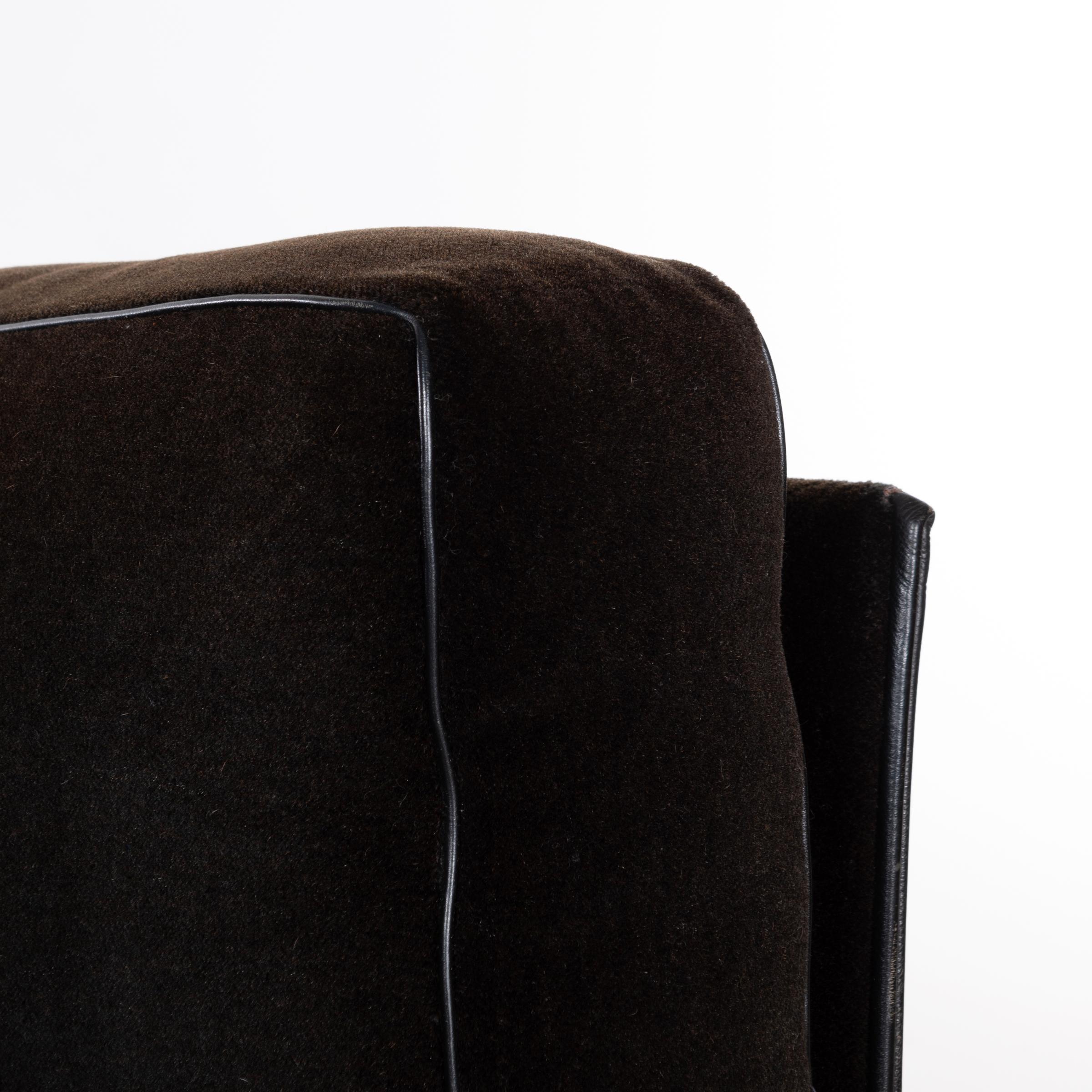 Mario Bellini 405 Duc Lounge Armchairs in Dark Brown Fabric by Cassina, Italy 1