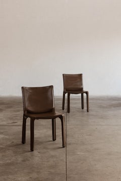 Mario Bellini Sillas "CAB 412" para Cassina, cuero tabaco, 1978, lote de 10