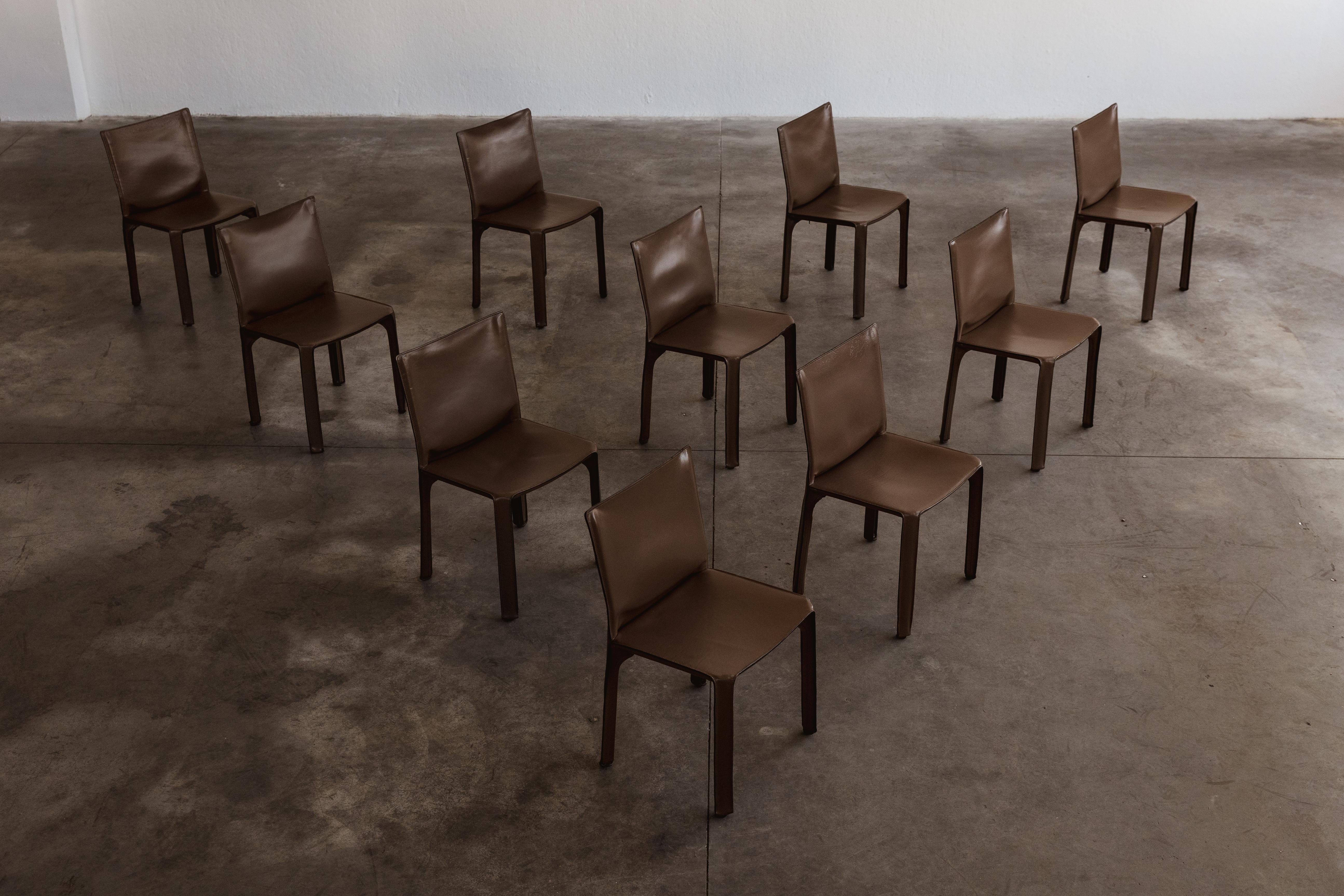 Fin du 20e siècle Mario Bellini 412 chaises à manger « CAB » pour Cassina, 1978, ensemble de 10 pièces en vente