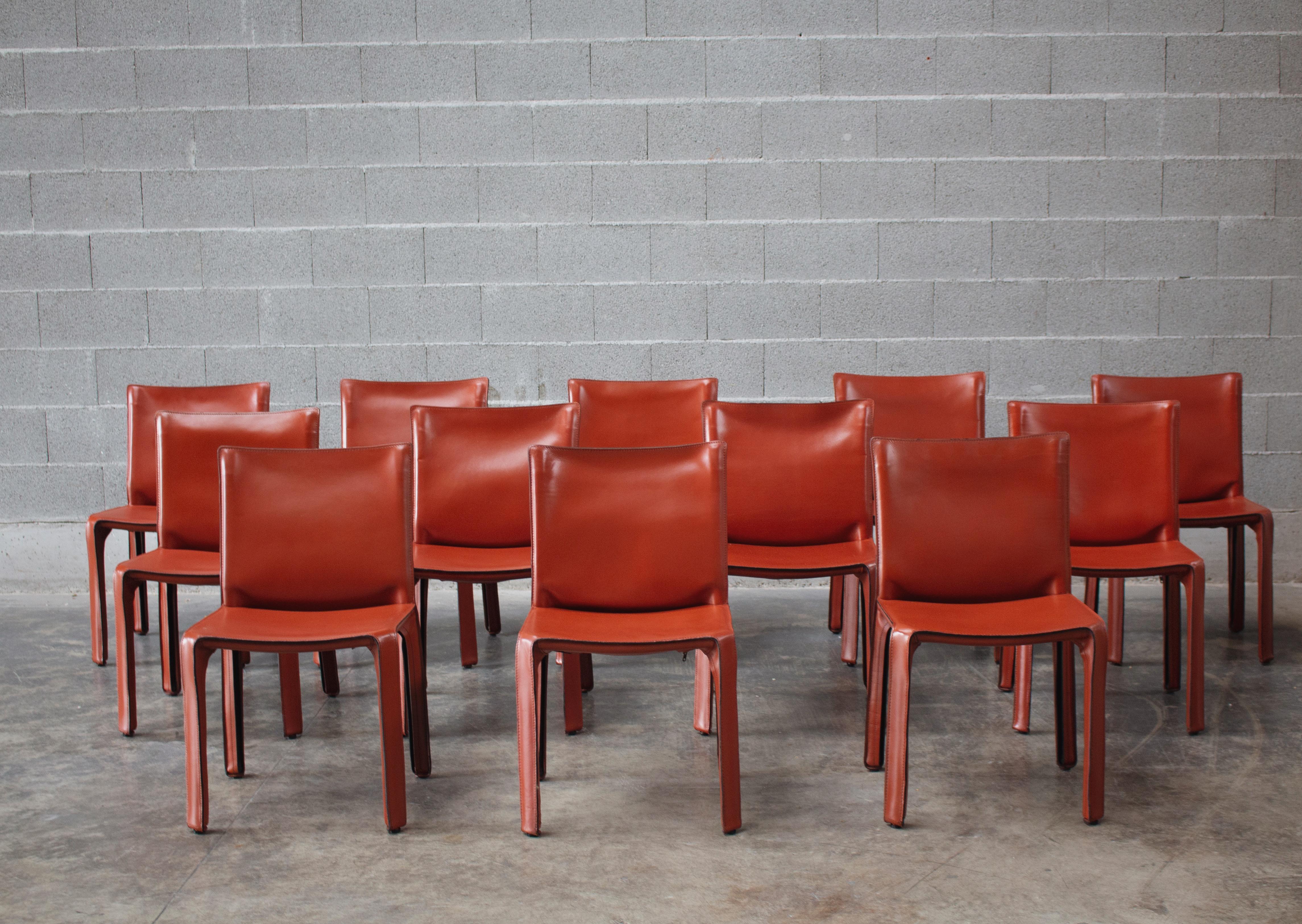 Fin du 20e siècle Mario Bellini 412 chaises de salle à manger « CAB » pour Cassina, 1978, lot de 12 en vente