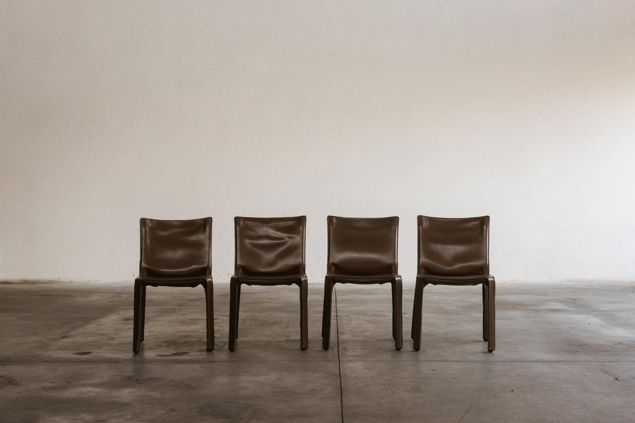 Fin du 20e siècle Mario Bellini 412 chaises de salle à manger « CAB » pour Cassina, 1978, lot de 4 en vente