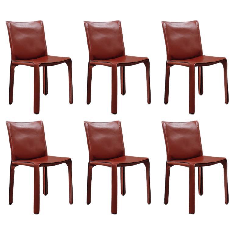 Mario Bellini 412 "CAB" Dining Chairs for Cassina, 1978, Set of 6 For Sale