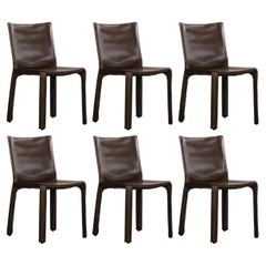 Chaises de salle à manger CAB 412 de Mario Bellini pour Cassina, 1978, ensemble de 6 pièces