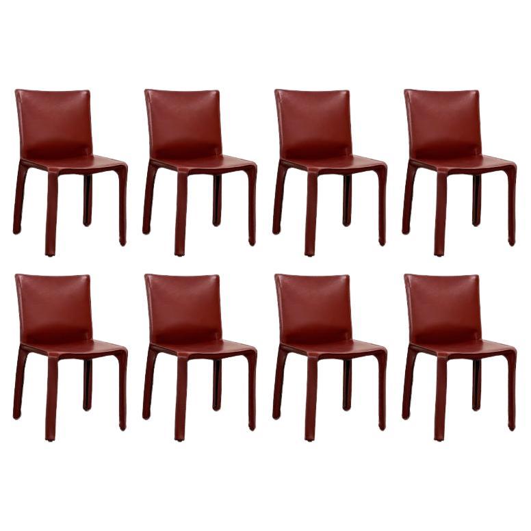 Mario Bellini 412 "CAB" Dining Chairs for Cassina, 1978, Set of 8 For Sale