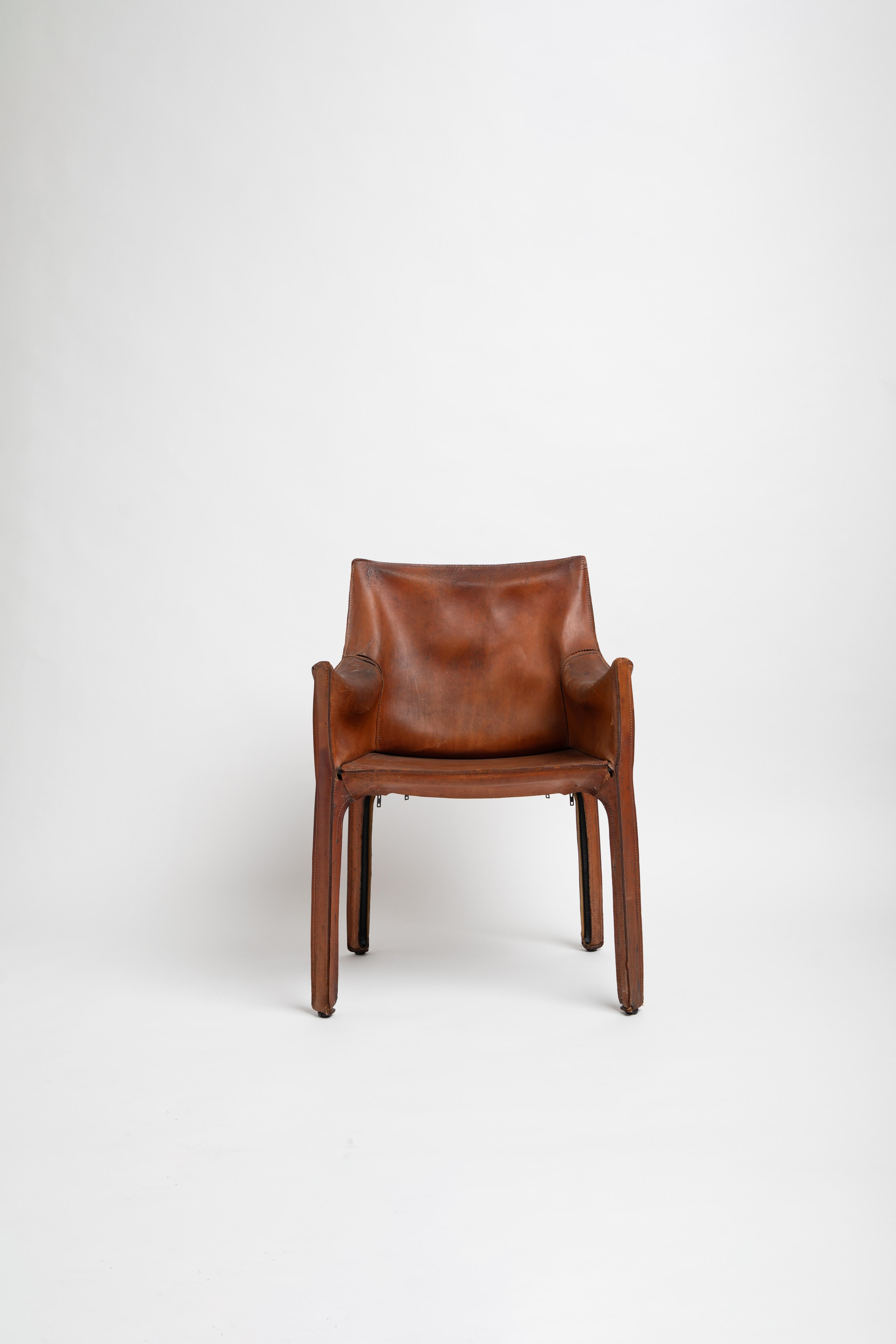 Cab is the world's first free-standing cowhide chair, informed by the relationship between the human skeleton and the skin. Comfortable and welcoming, it embodies Cassina's superior artisan skills and attention to detail. Mario Bellini is an