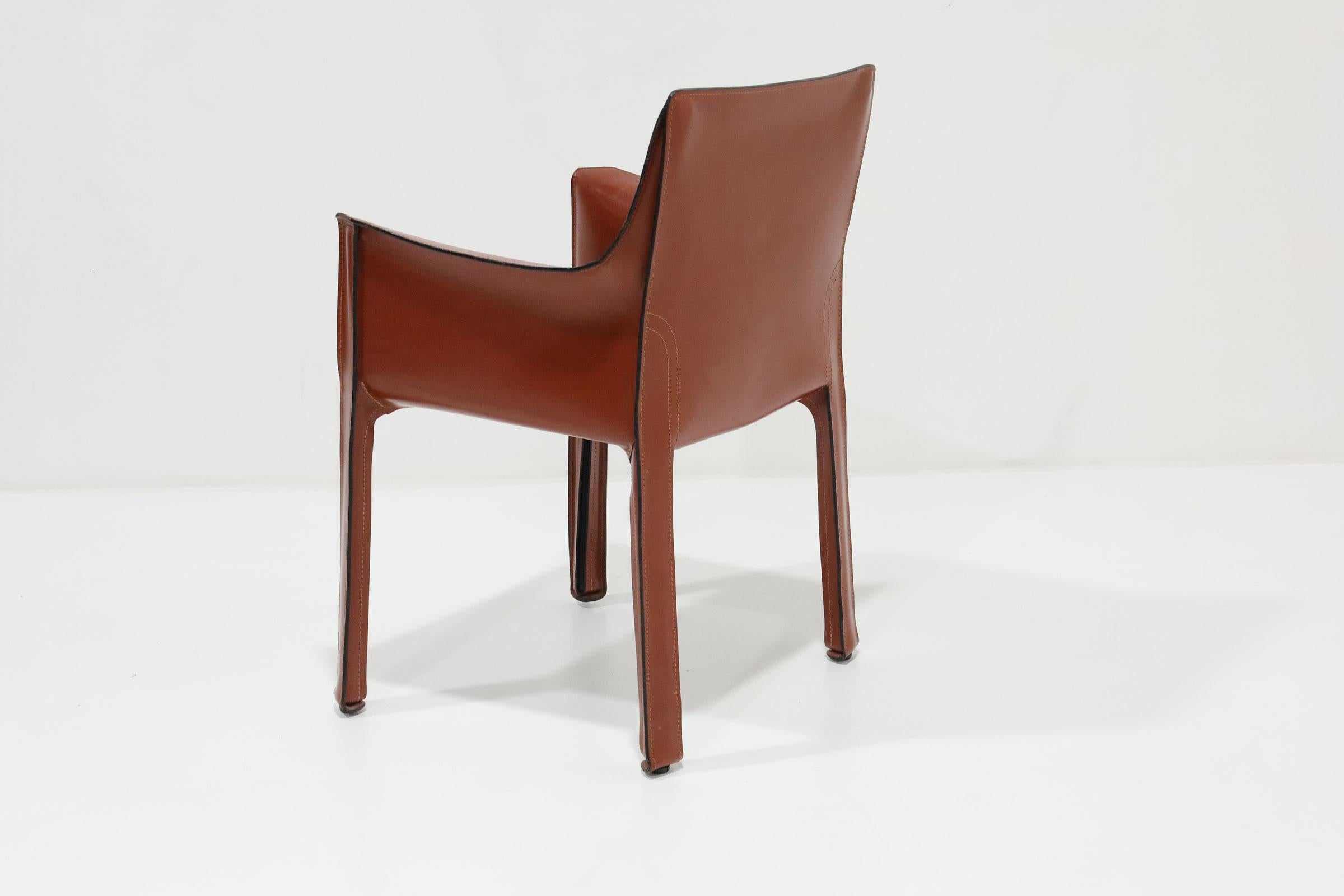 Mario Bellini for Cassina model 'CAB 413', leather, Italy, designed in 1979

The iconic ‘CAB’ chairs were designed by Mario Bellini in 1979. Conceptually new was the way Bellini uses leather to cover the whole chair in one monochrome layer. The red