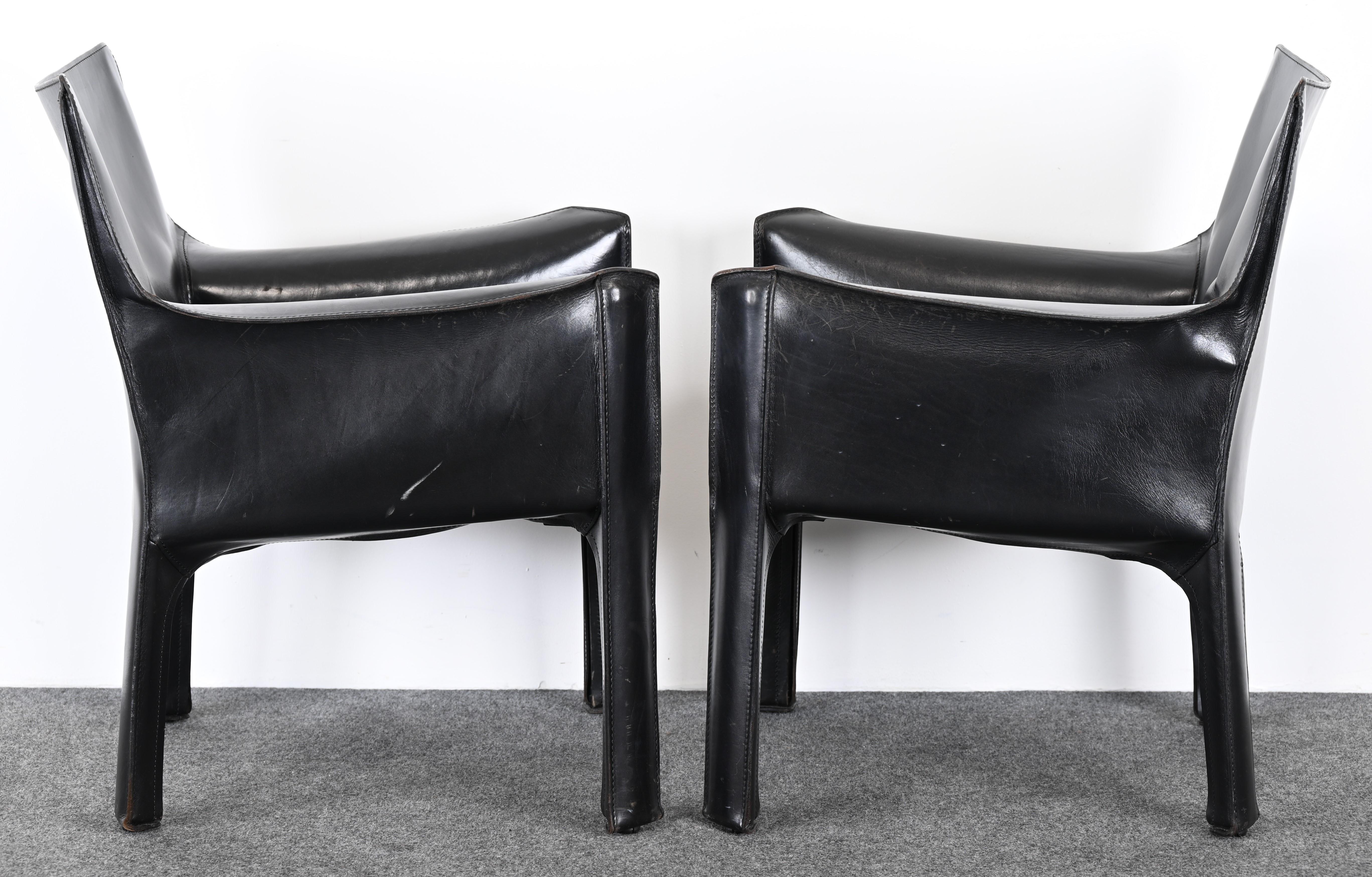 Mario Bellini 414 Cab Chairs by Cassina, 1970s 5