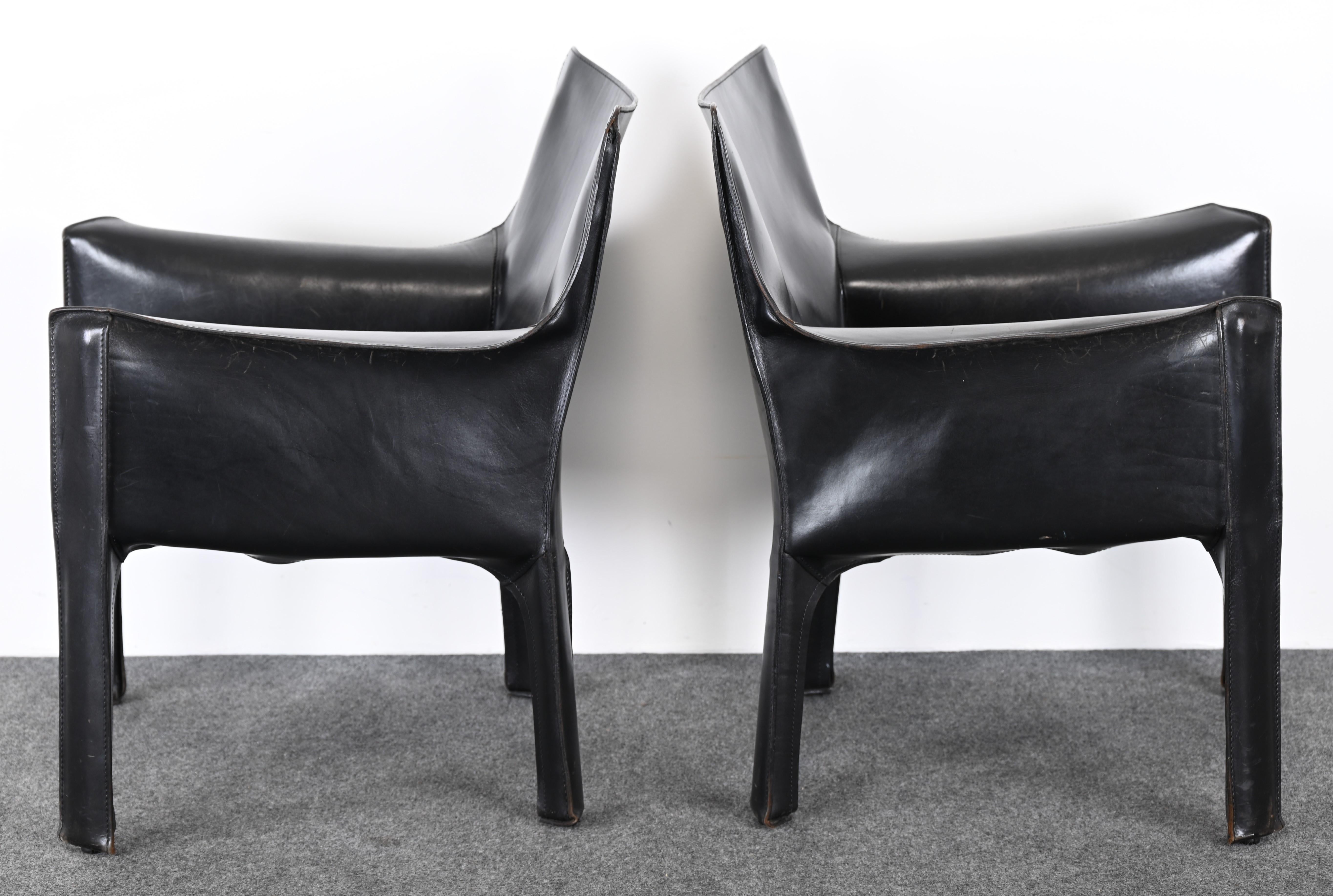 Mario Bellini 414 Cab Chairs by Cassina, 1970s 8