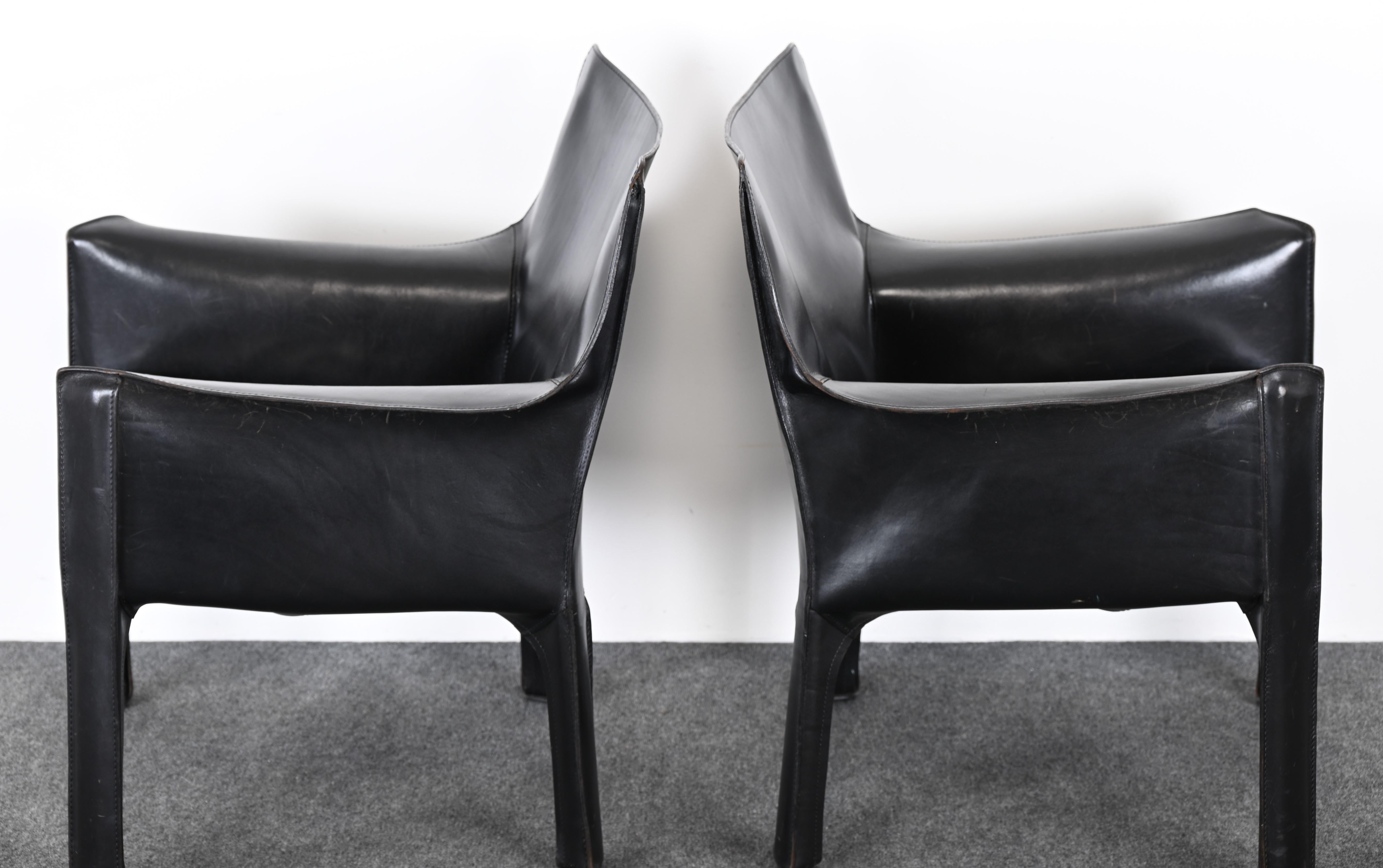 Mario Bellini 414 Cab Chairs by Cassina, 1970s 9