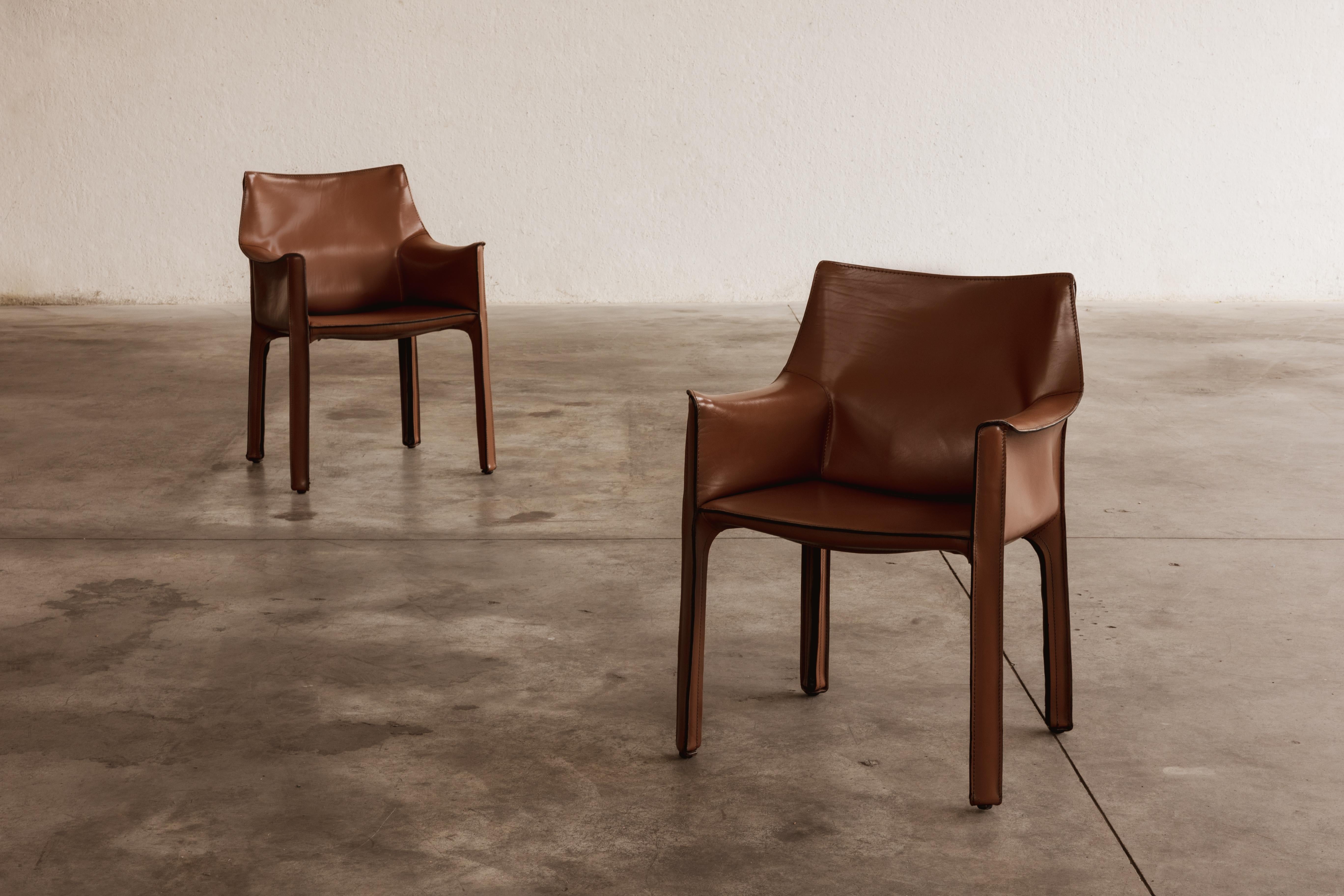 Mario Bellini “CAB 413” Chairs for Cassina in Light Brown, 1977, Set of 12 For Sale 8
