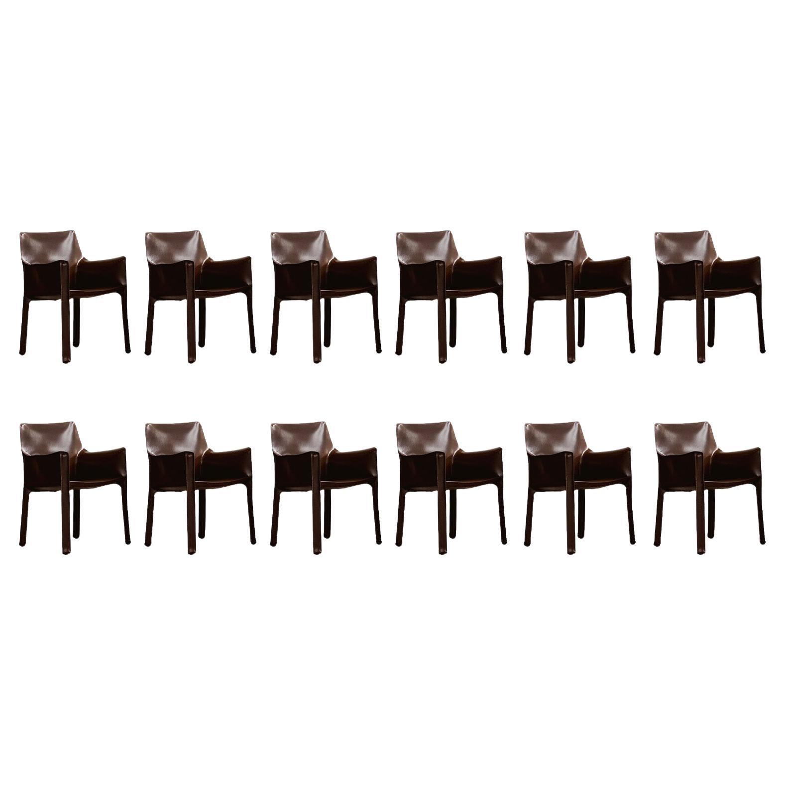 Mario Bellini 413 "CAB" Chairs for Cassina, 1977, Set of 12