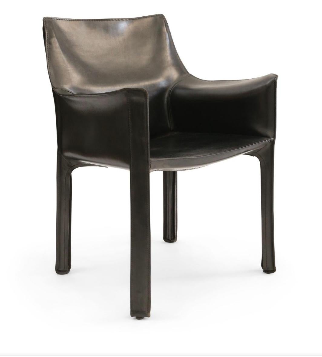 Mid-Century Modern Mario Bellini 413 chaises « CAB » pour Cassina, 1977, lot de 2 en vente