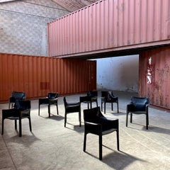 Mario Bellini 413 Chaises "CAB" pour Cassina:: 1977:: Ensemble de 8 pièces