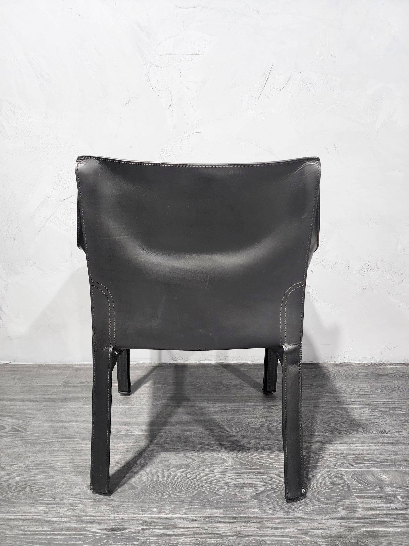 Mario Bellini 413 „CAB“-Stühle für Cassina aus schwarzem Leder, 8er-Set im Angebot 4