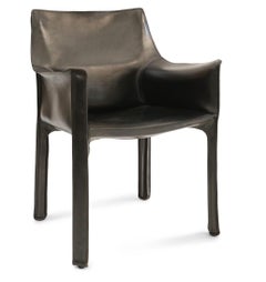 Mario Bellini 413 "CAB" Leather Chair for Cassina, Italy 1977