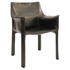 Mario Bellini 413 "CAB" Leather Chair for Cassina, Italy 1977