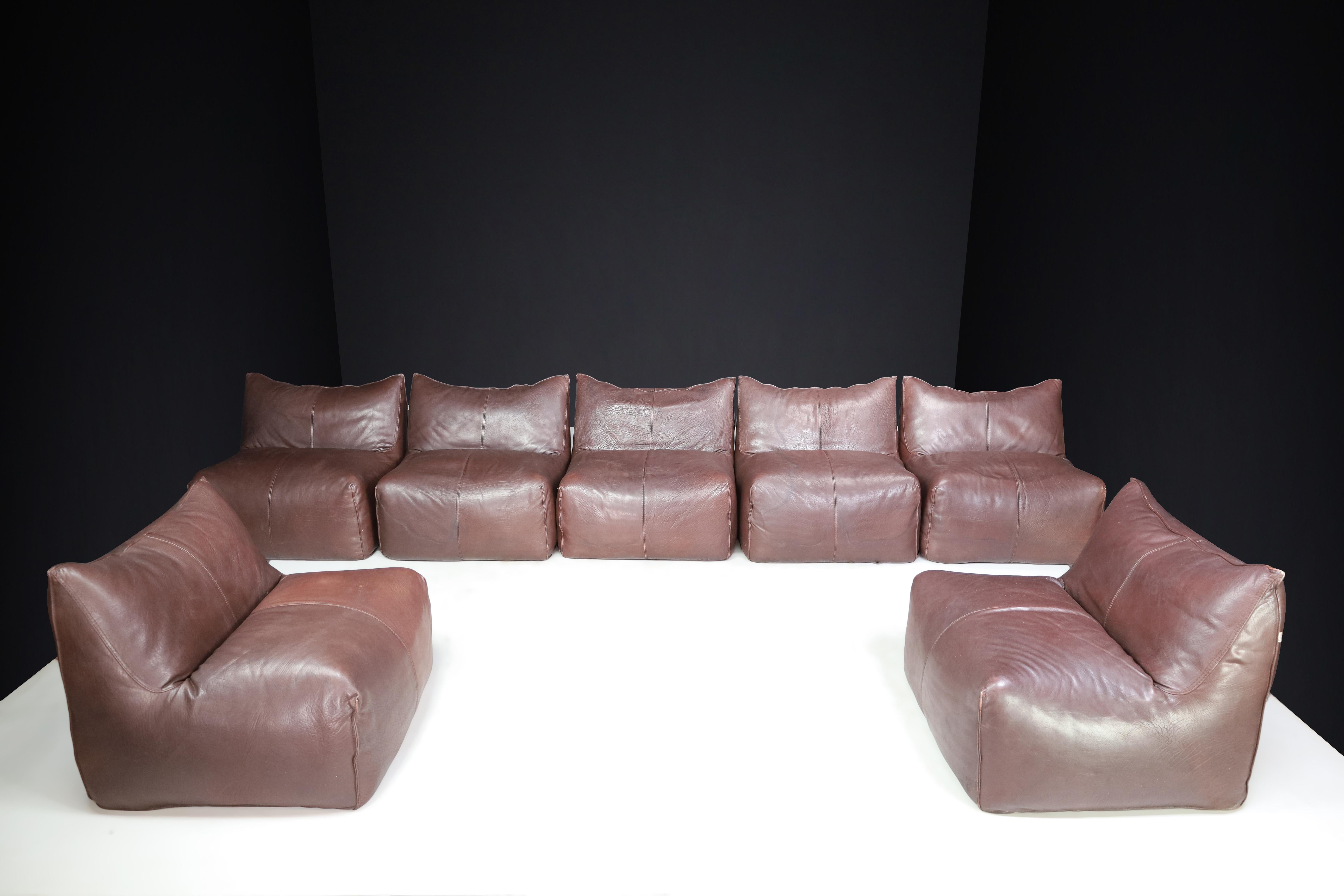 Mid-Century Modern Mario Bellini 7-Piece Bambole Chairs/ Modular Sofa Set for B&B Italia 1970s   For Sale