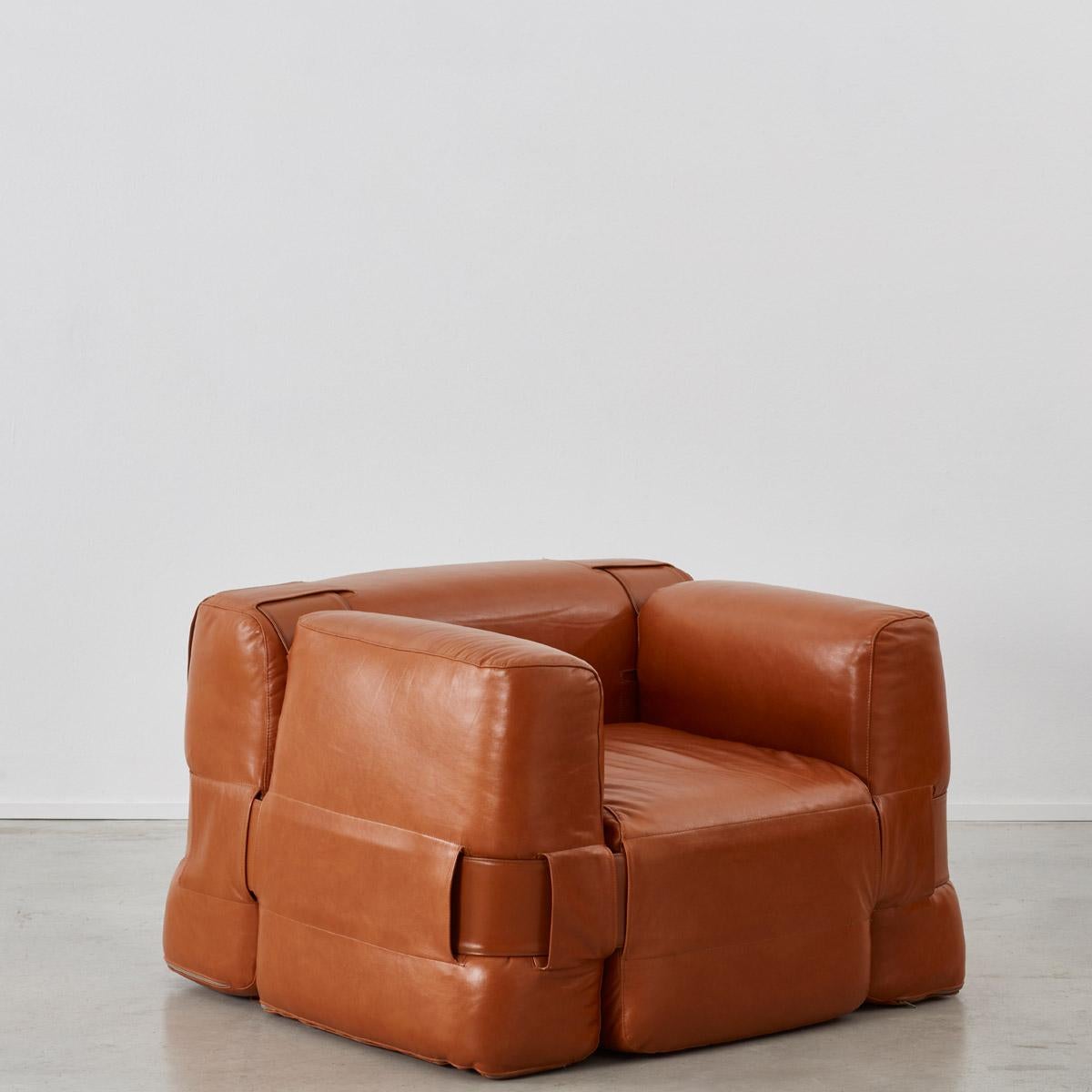Leather Mario Bellini 932 Quartet Sofa & Chair for Cassina, Italy 1964