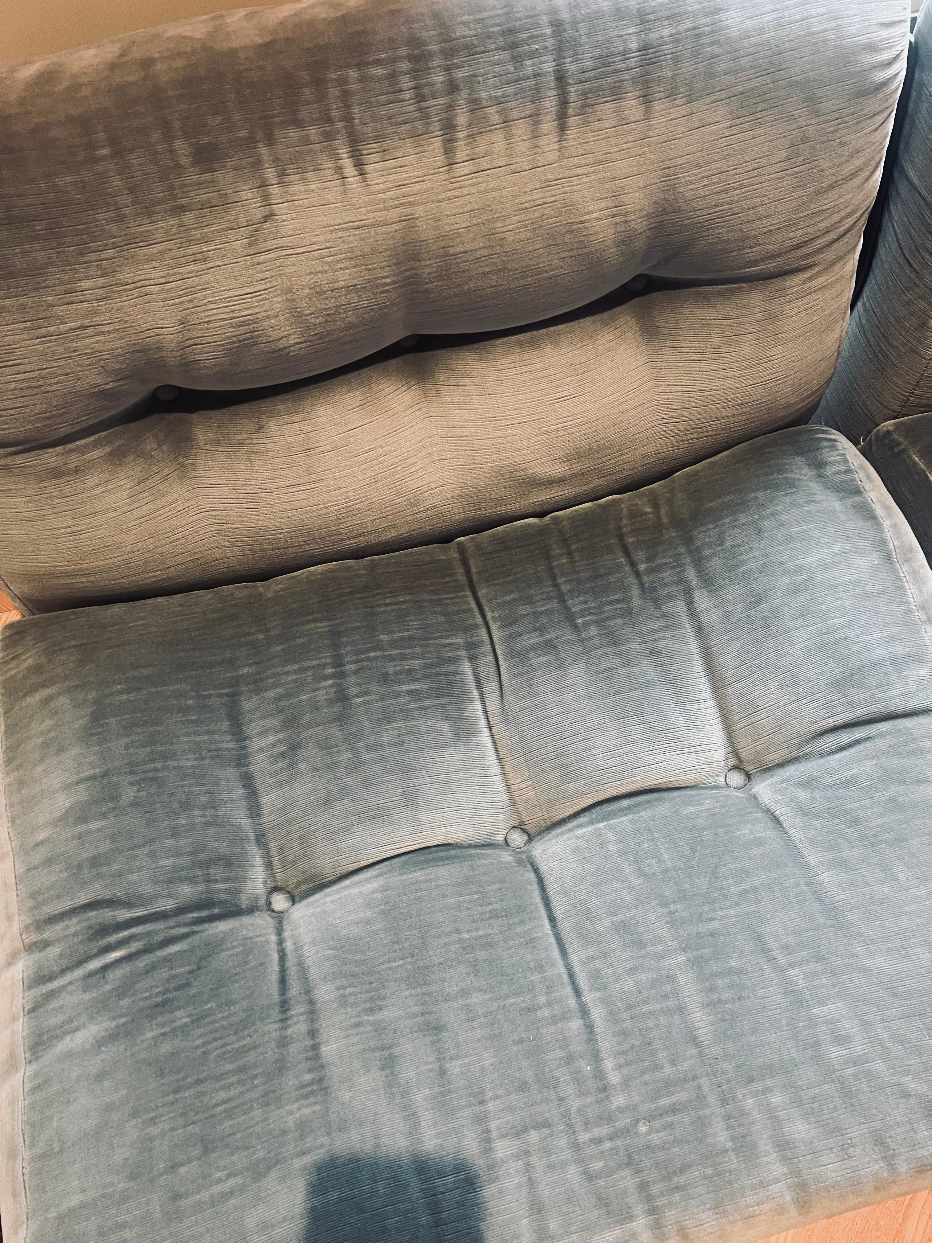 Mario Bellini Amanta B&B Italia Modulares Sofa Fünf Sitze in original blauem Samt im Angebot 1