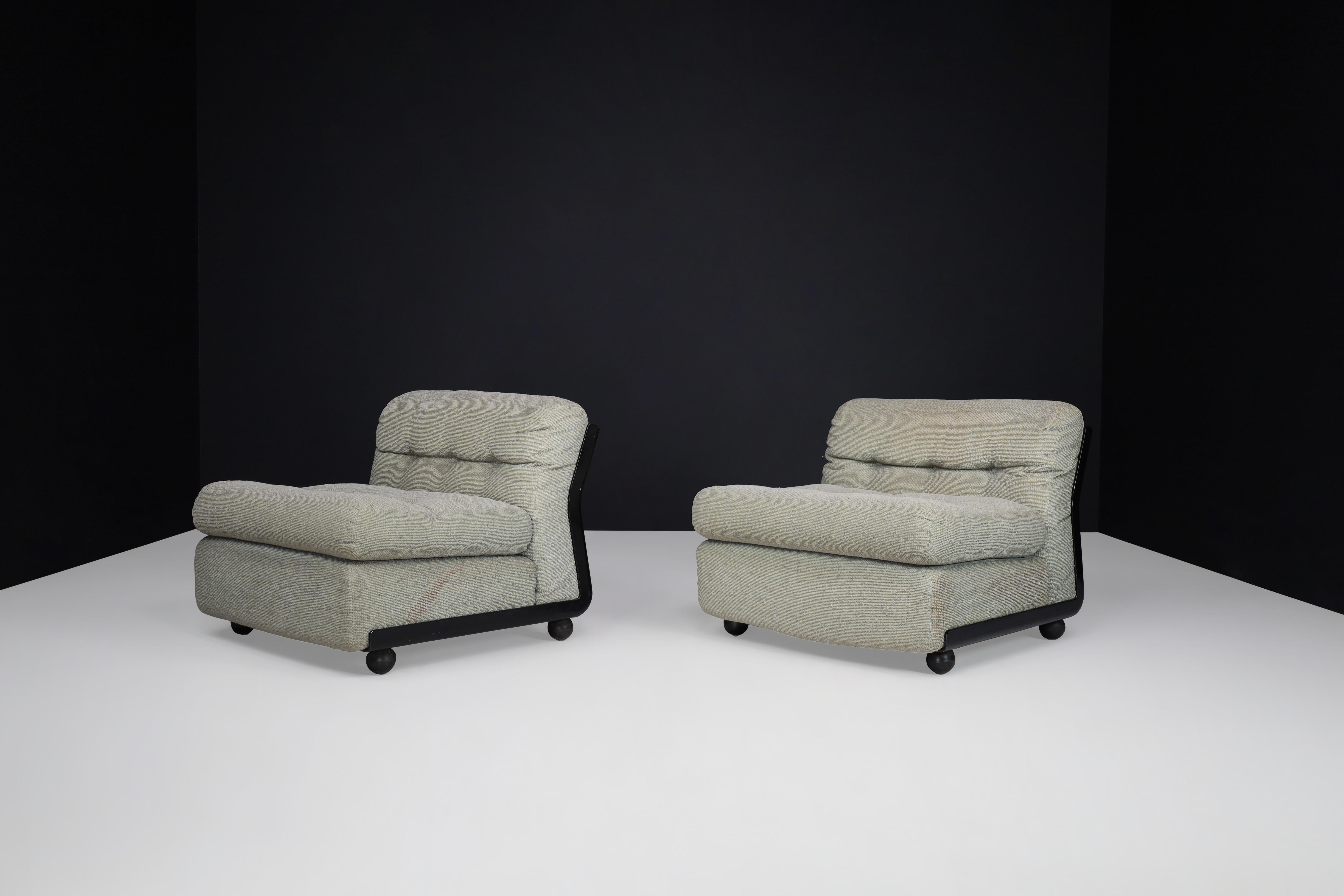 Late 20th Century Mario Bellini Amanta B&B Italia Modular Sofa Four Seats in Fabric Italy 1970 For Sale