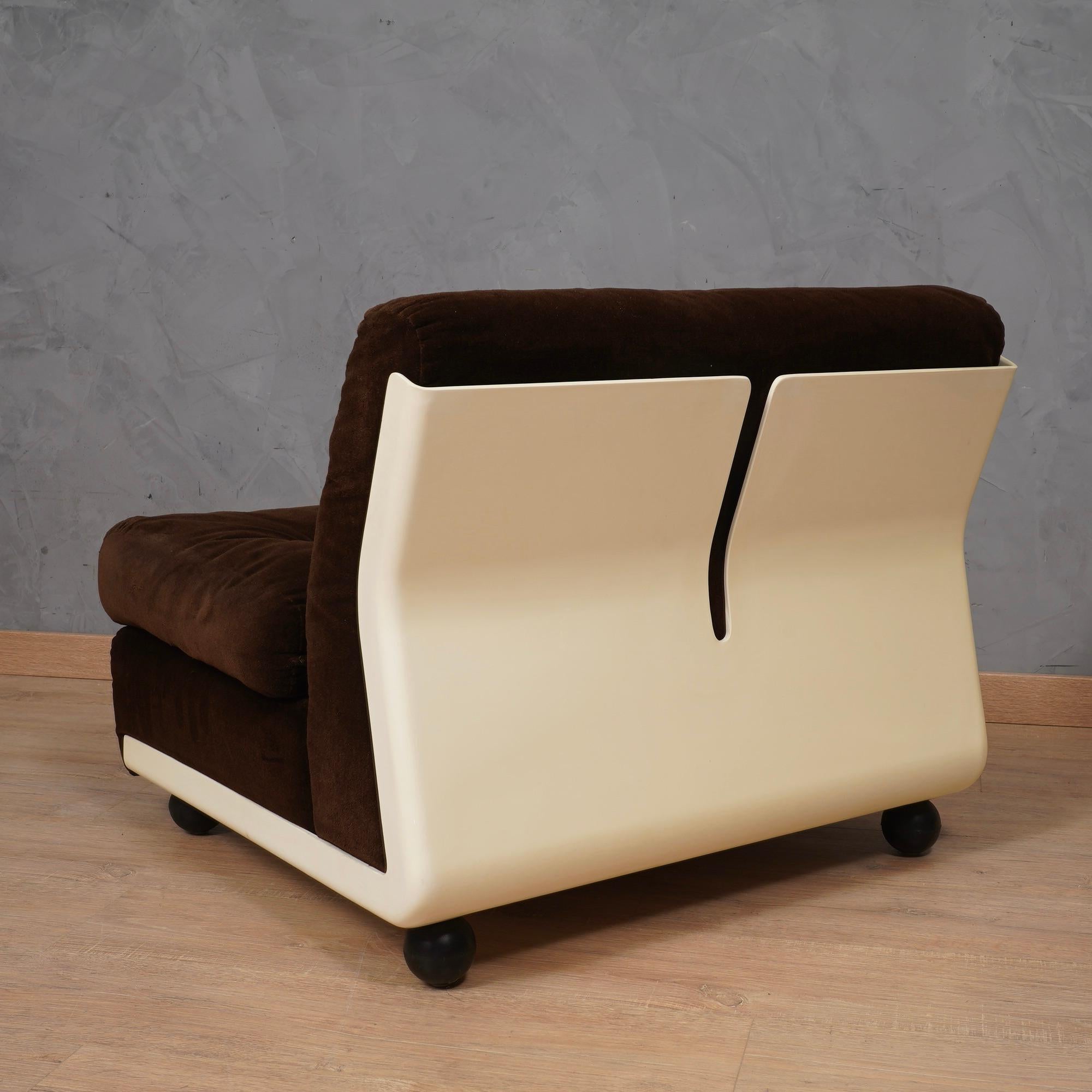Mario Bellini Amanta C & B Italia Fiberlite and Velvet Modular Chairs, 1972 For Sale 2