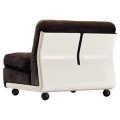 Vintage Mario Bellini 'Amanta' Lounge Chair in Brown Fabric 