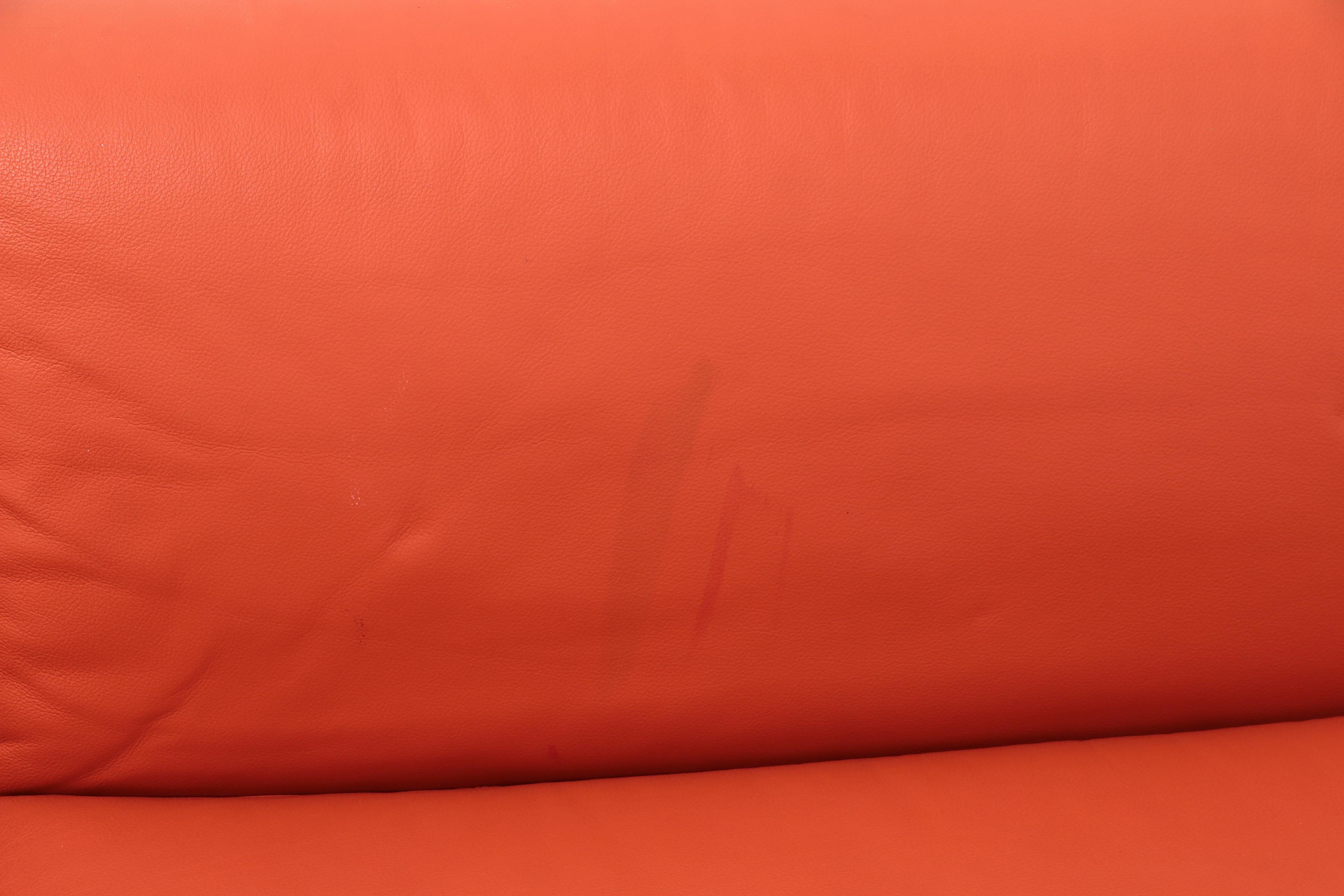 Mario Bellini Amanta Modular Sofa in Orange Leather for C&B Italy, 1960s For Sale 1