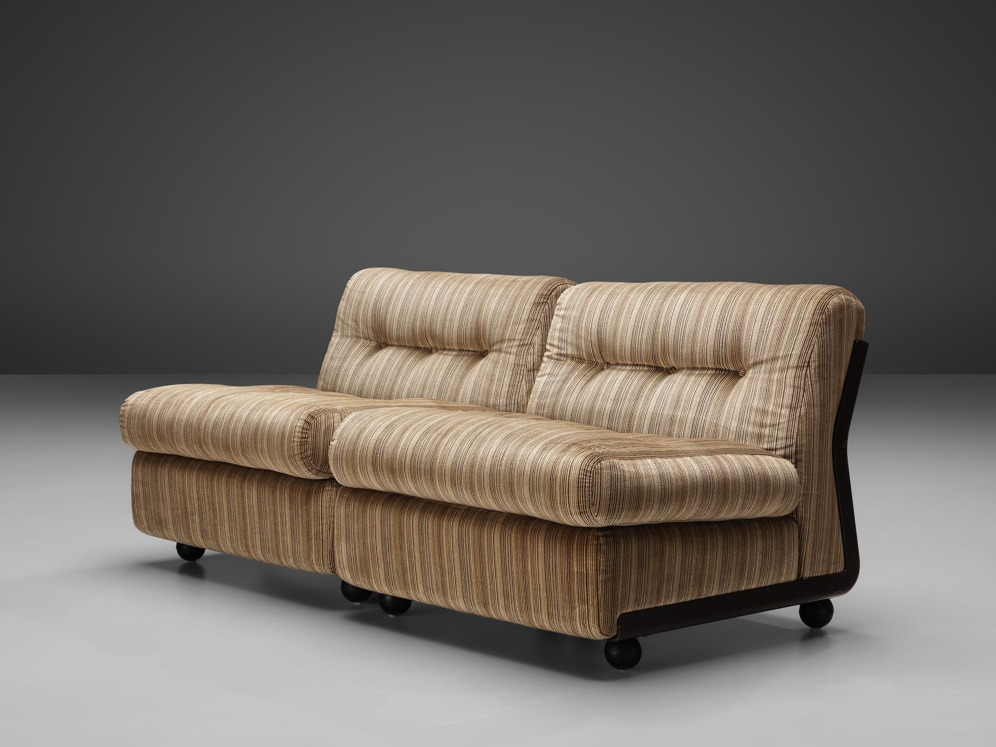 Mid-20th Century Mario Bellini 'Amanta' Modular Sofa in Original Striped Fabric