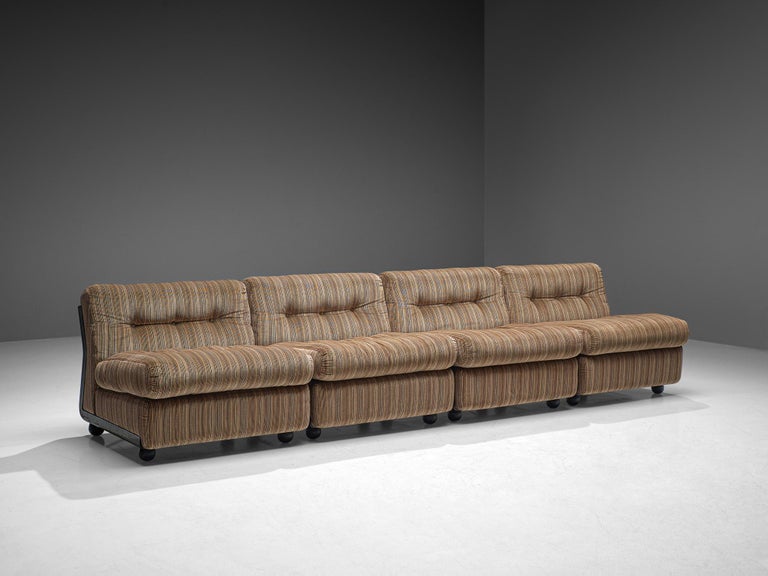 Mario Bellini 'Amanta' Modular Sofa in Original Striped Fabric For Sale 1