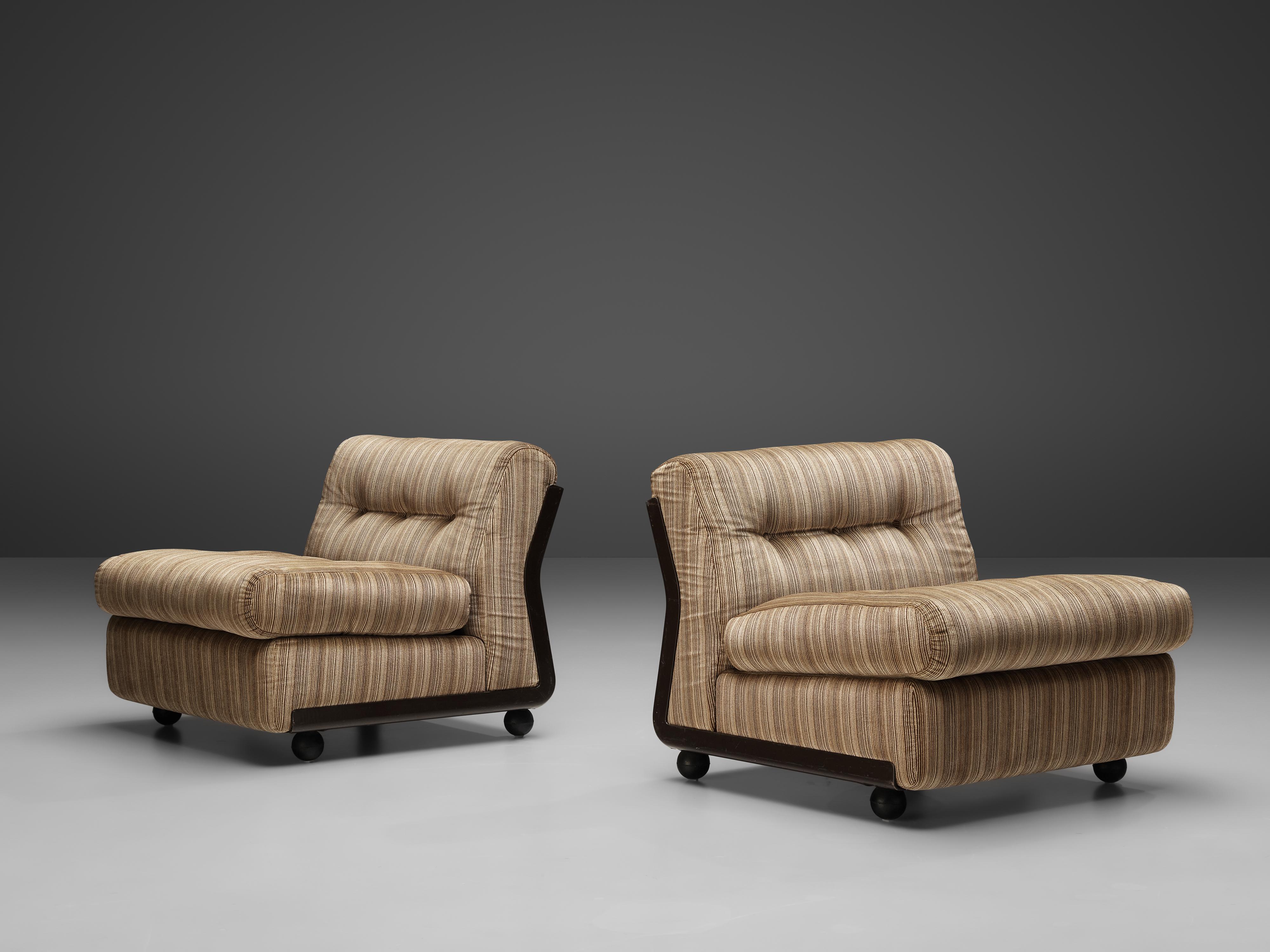Fabric Mario Bellini 'Amanta' Pair of Lounge Chairs in Fiberlite