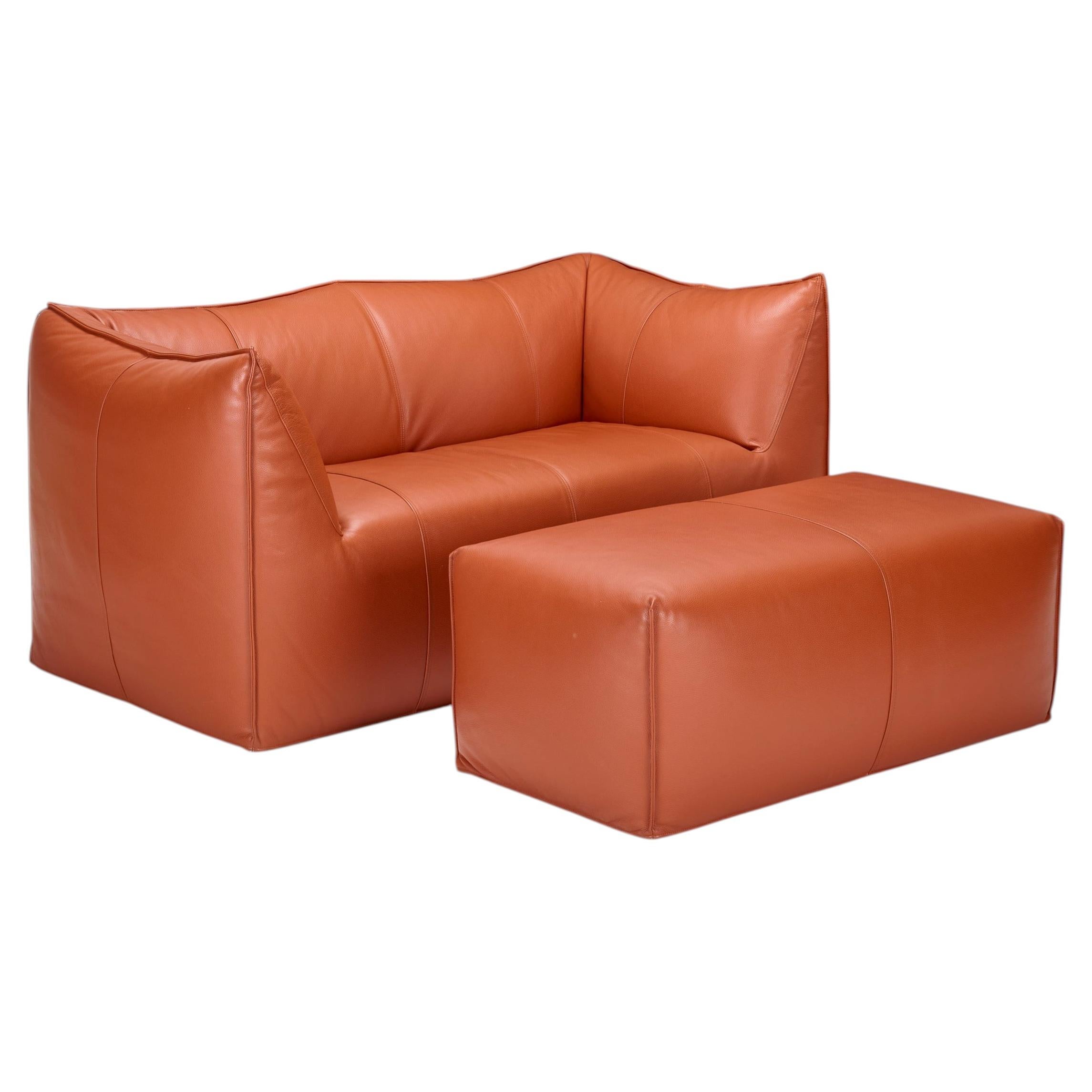 Mario Bellini Bambole Bibambola LBA2 leather Sofa with ottoman for B&B Italia