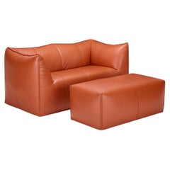 Mario Bellini Bambole Bibambola LBA2 leather Sofa with ottoman for B&B Italia
