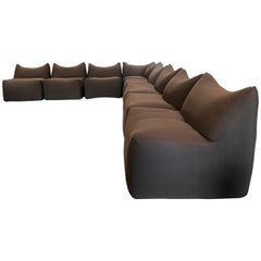 Mario Bellini "Bambole" C&B Italia Modular Sofa in Dark Brown, Italy, 1970s