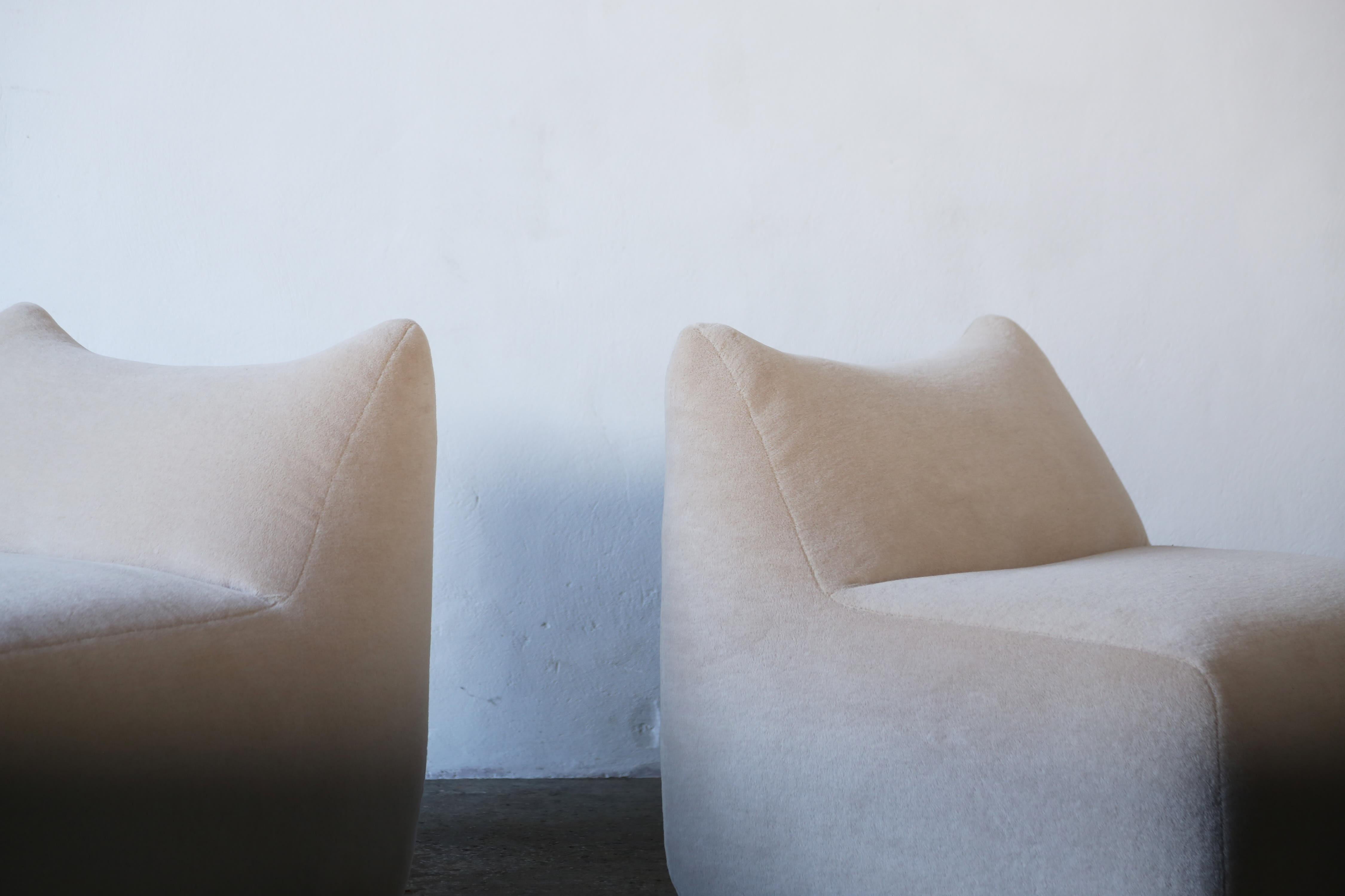 Italian Mario Bellini Bambole Chairs, Upholstered in Alpaca, B&B Italia, 1970s For Sale