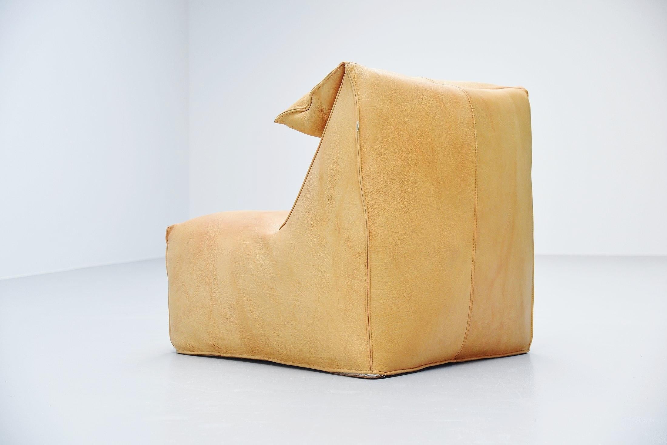 Leather Mario Bellini Bambole Lounge Chair, Italy, 1972