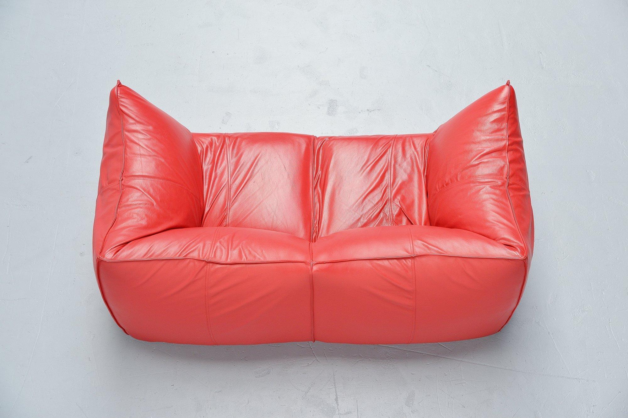 Italian Mario Bellini Bambole Sofa Red B&B Italia 1974