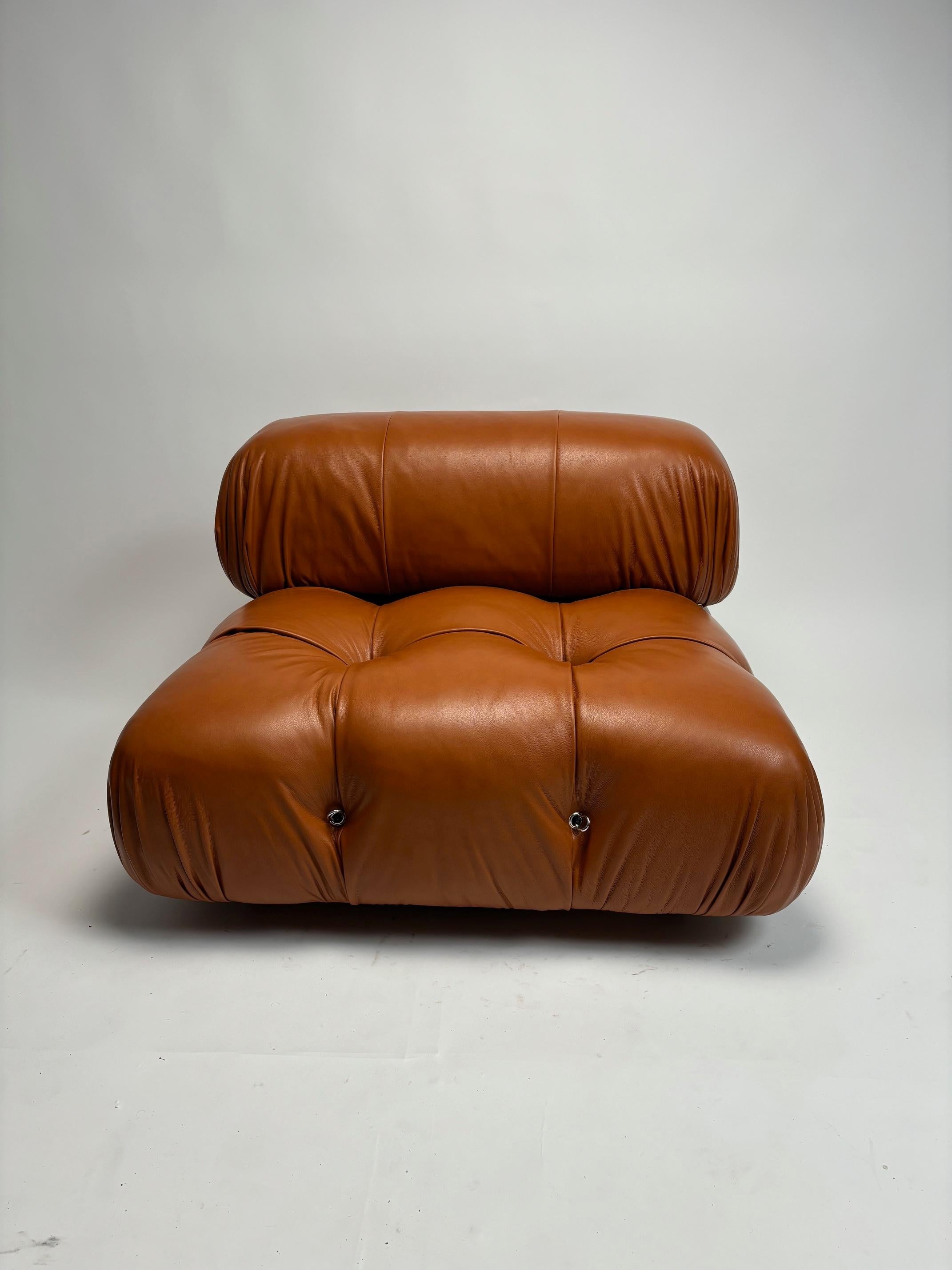 Mario Bellini B&B 'Camaleonda' Lounge Sofa aus cognacfarbenem Leder im Angebot 7