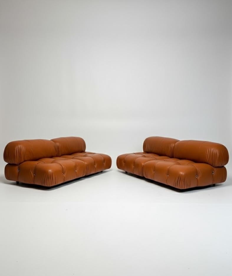 Mario Bellini B&B 'Camaleonda' Lounge Sofa aus cognacfarbenem Leder im Angebot 9