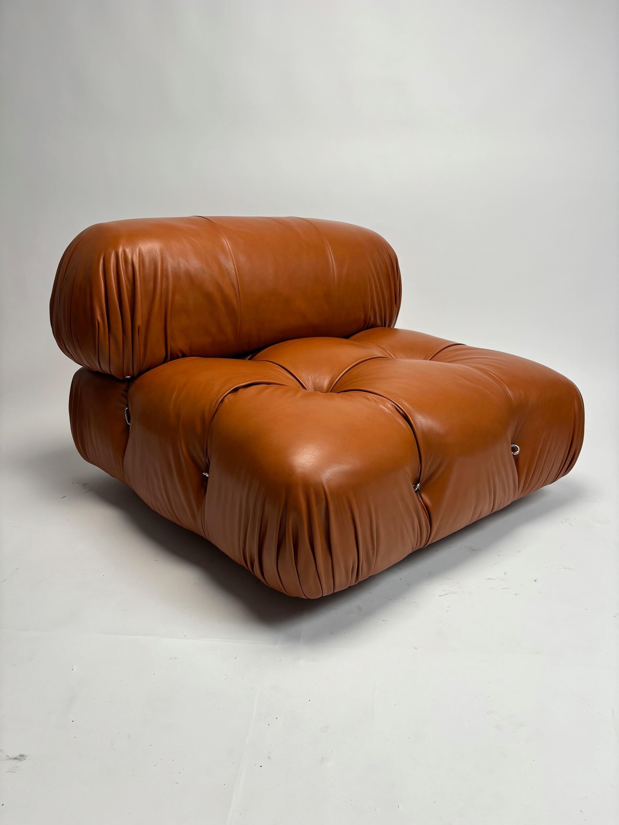 Mario Bellini B&B 'Camaleonda' Lounge Sofa aus cognacfarbenem Leder im Zustand „Gut“ im Angebot in Argelato, BO