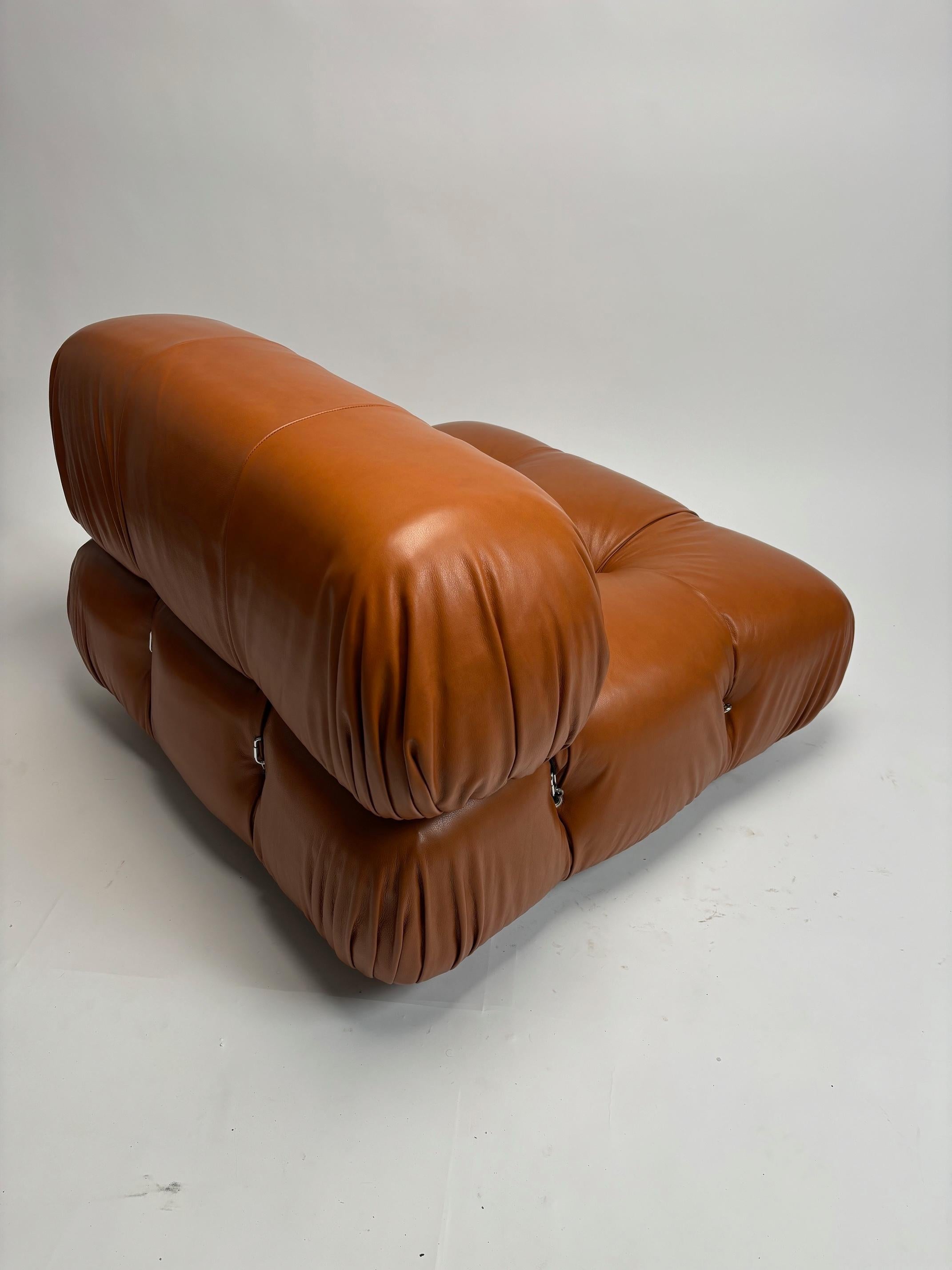 Mario Bellini B&B 'Camaleonda' Lounge Sofa aus cognacfarbenem Leder im Angebot 1