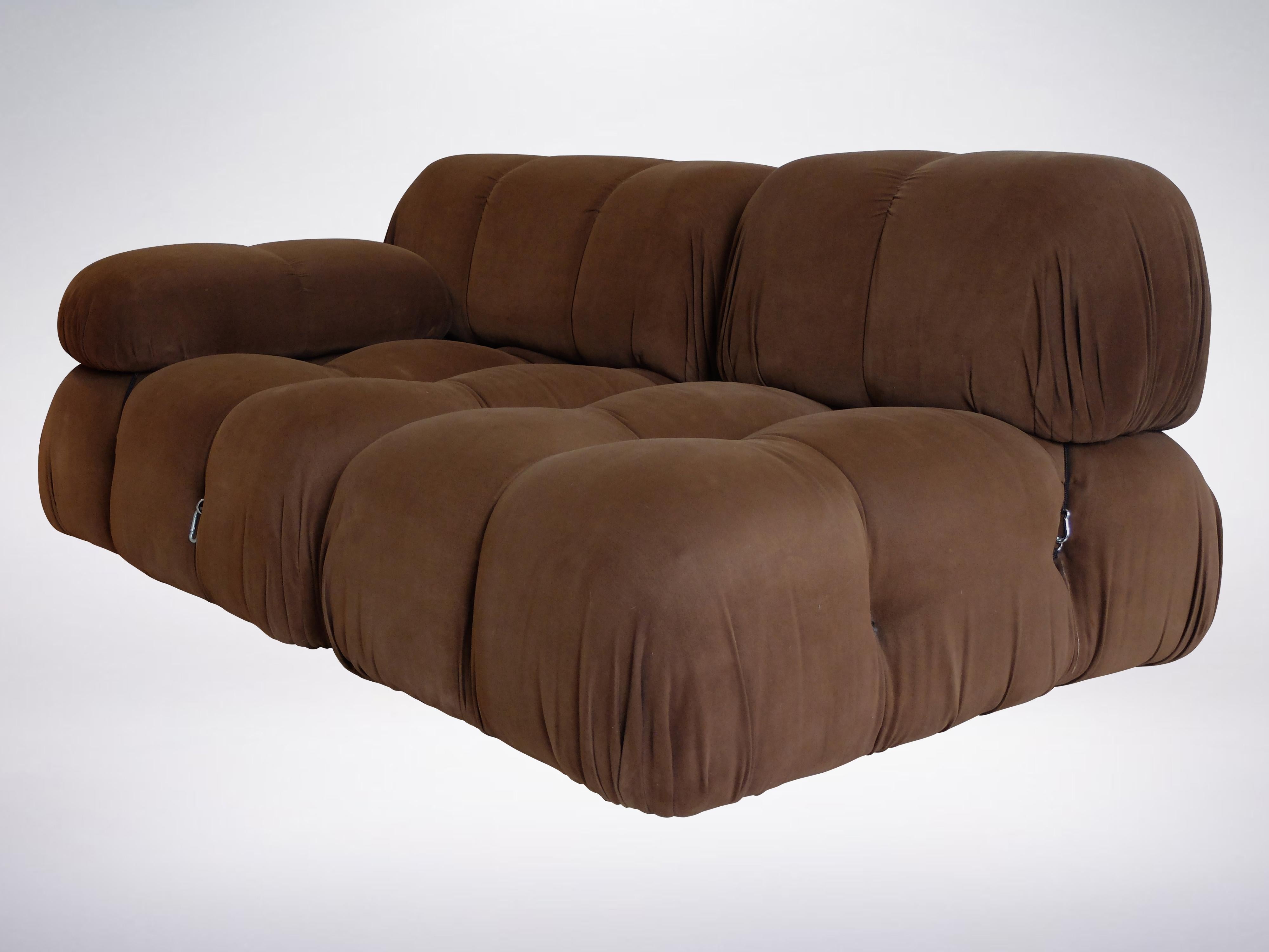 Modern Mario Bellini B&B Italia, Camaleonda Sofa Set in Original Brown Upholstery, 1970