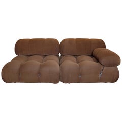 Mario Bellini B&B Italia, Camaleonda Sofa Set in Original Brown Upholstery, 1970