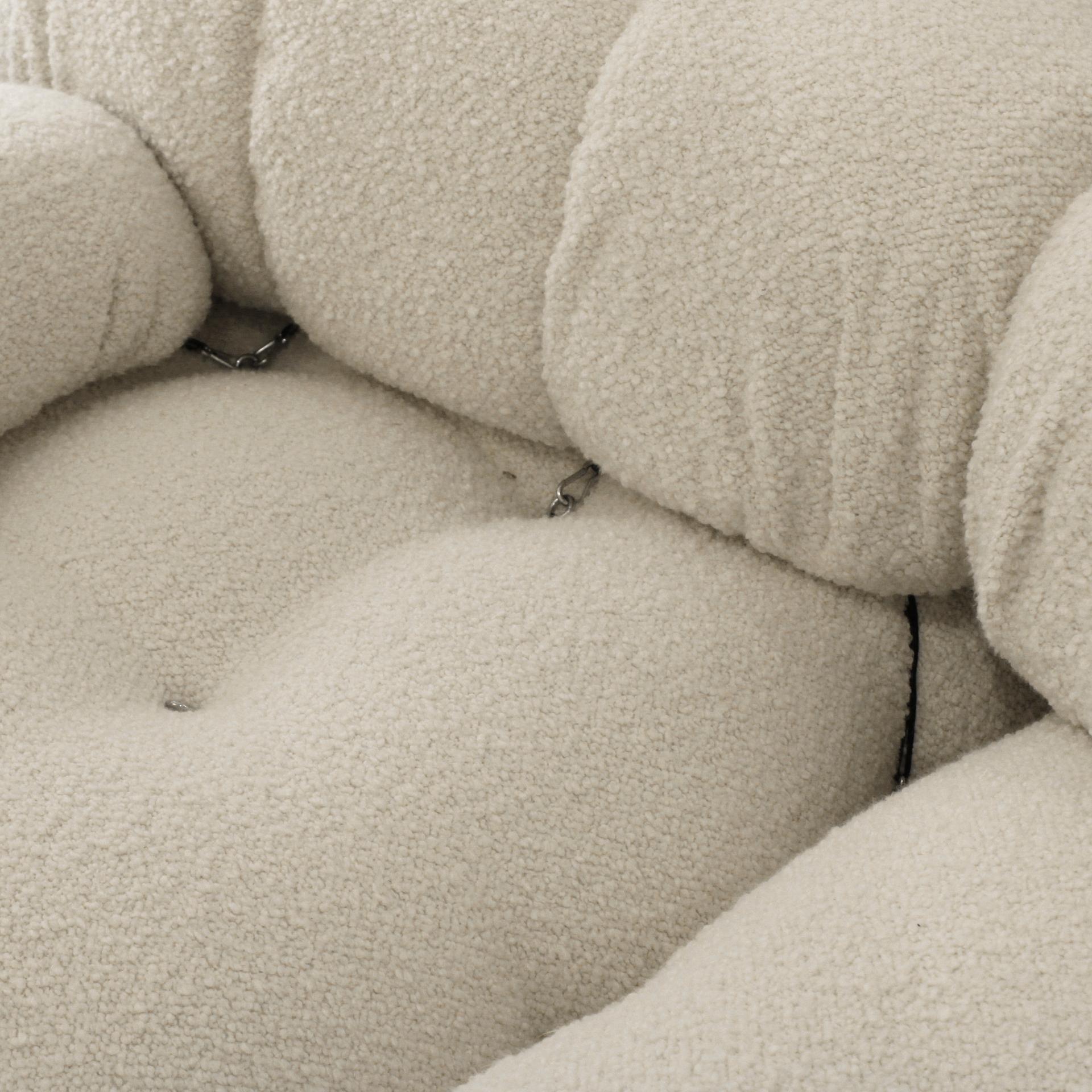 Mario Bellini B&B Italia Camaleonda Weiß Bouclé Stoff Modular Sofa 3 Sitzer (Italienisch) im Angebot