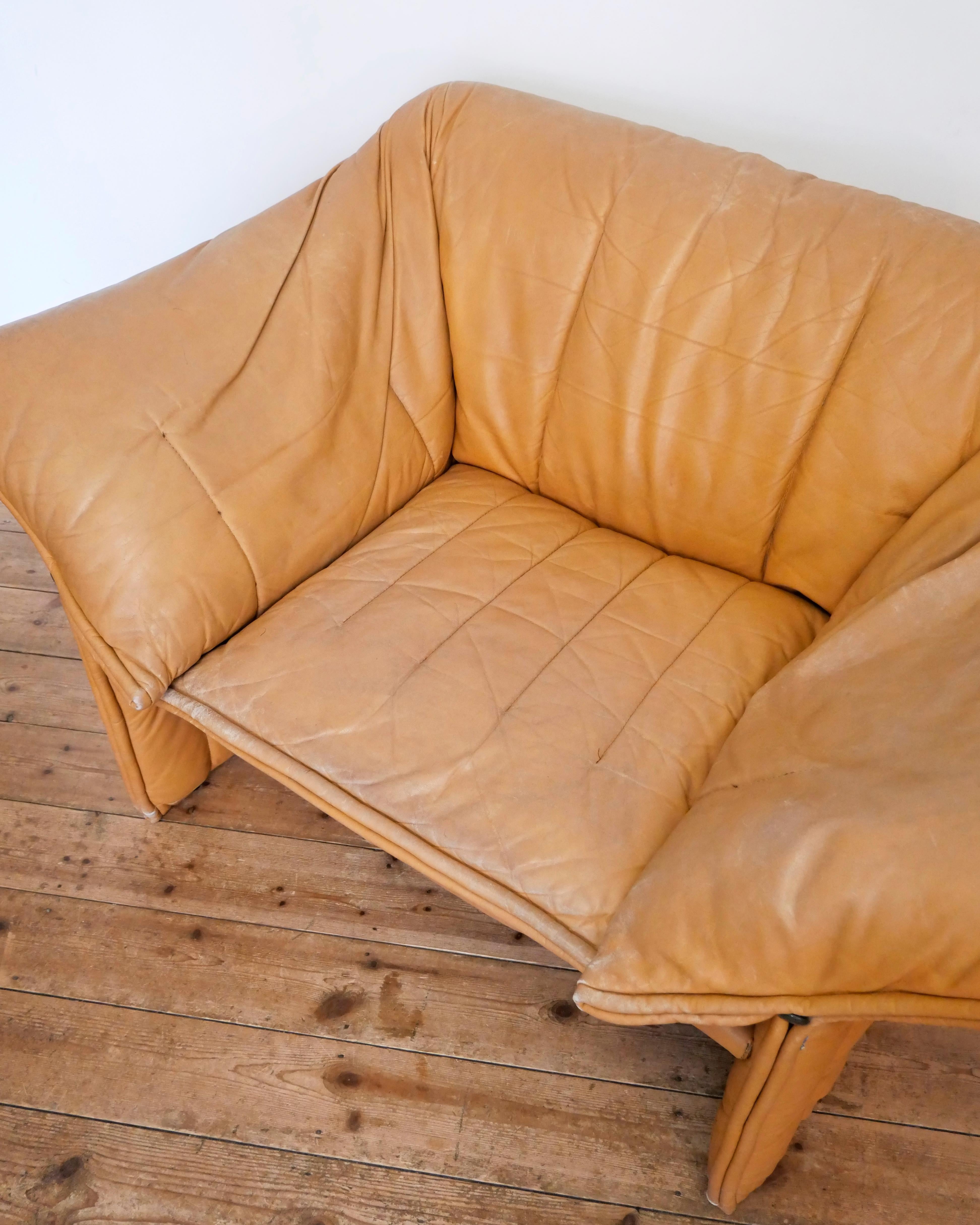 Mario Bellini, B&B Italia, Sillón Le Stelle 1974 cuero precioso mediados de siglo 3