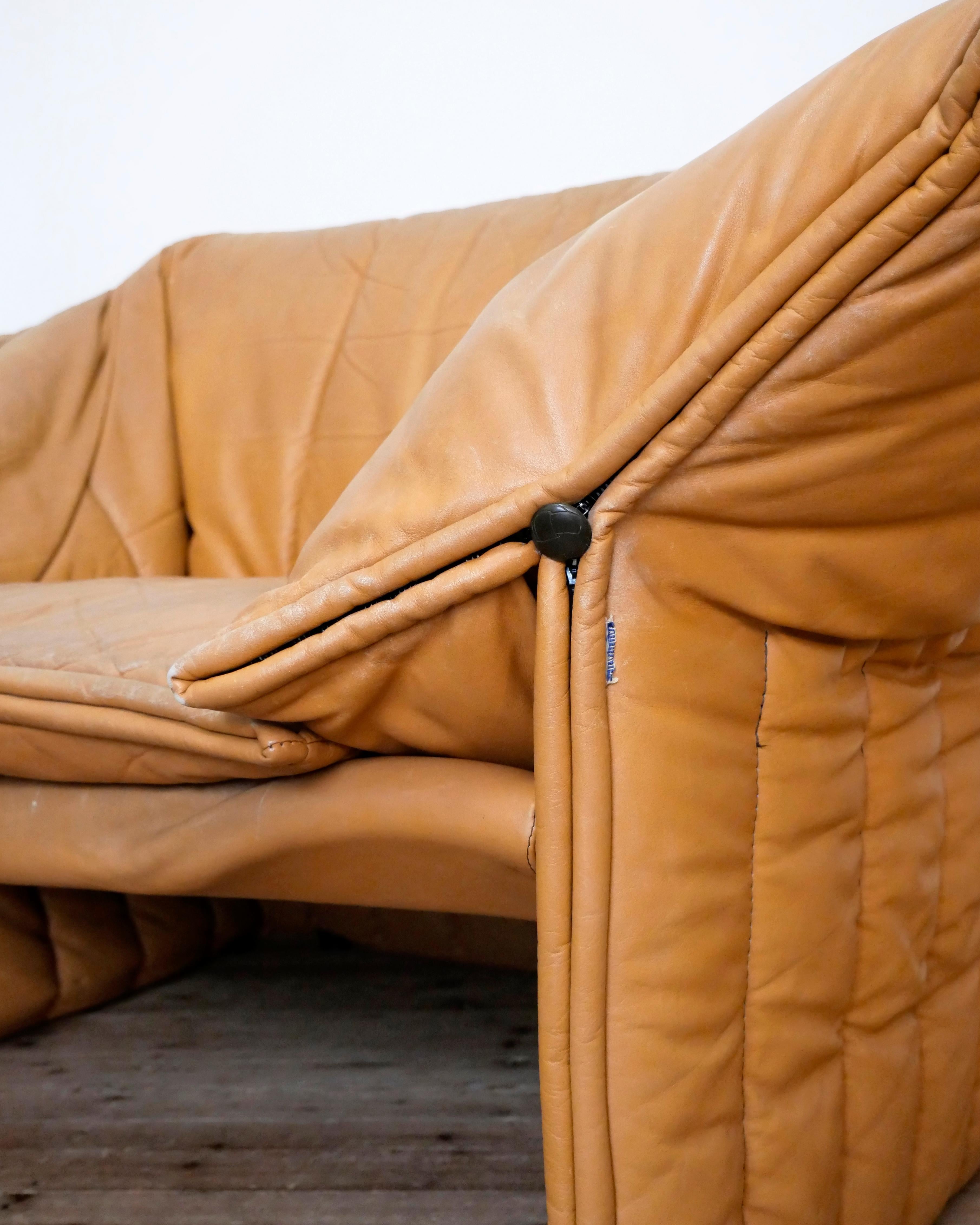 Mario Bellini, B&B Italia, Sillón Le Stelle 1974 cuero precioso mediados de siglo 5