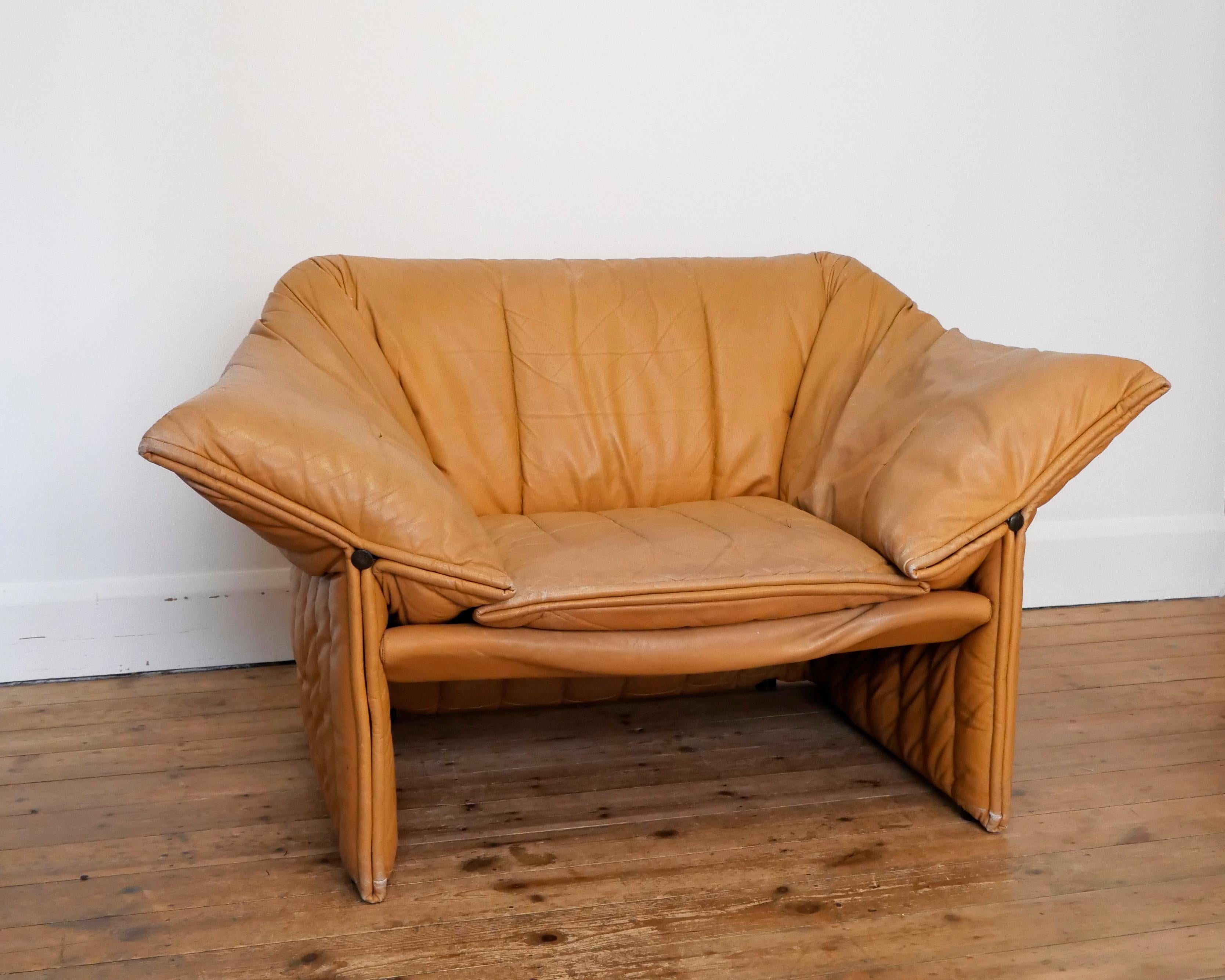 Mario Bellini, B&B Italia, Sillón Le Stelle 1974 cuero precioso mediados de siglo Moderno
