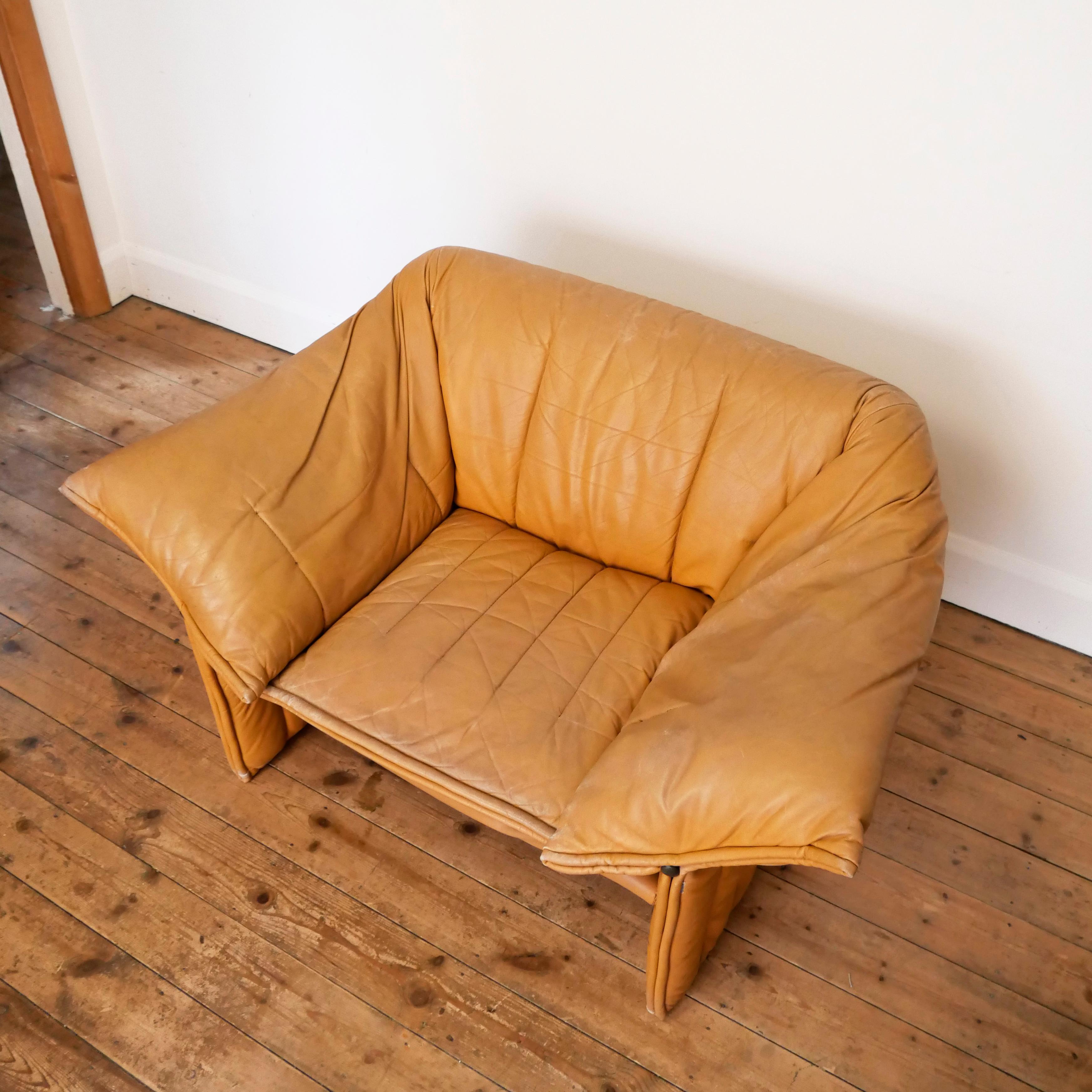 Mario Bellini, B&B Italia, Sillón Le Stelle 1974 cuero precioso mediados de siglo Cuero