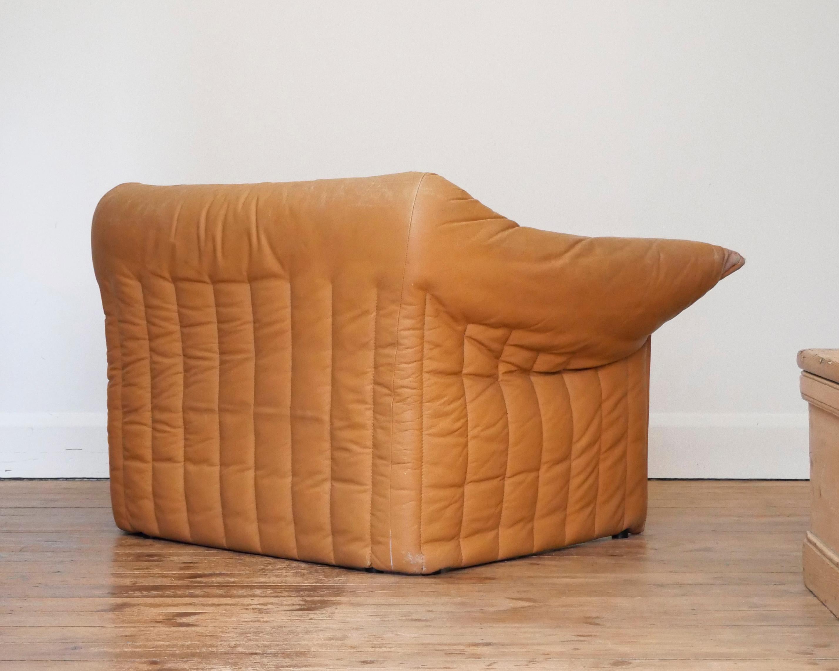 Mario Bellini, B&B Italia, Sillón Le Stelle 1974 cuero precioso mediados de siglo 1