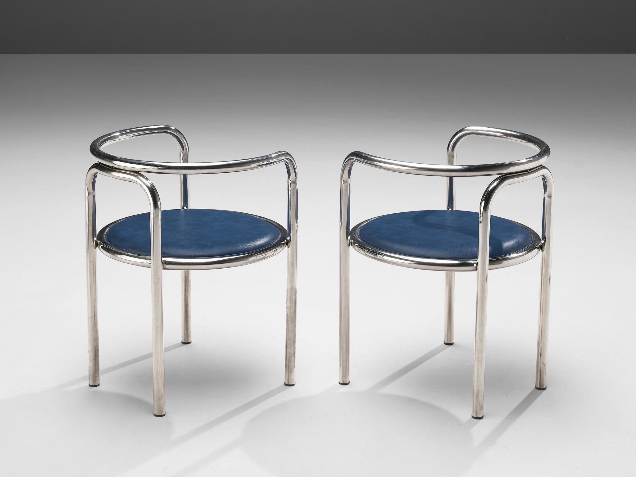 Italian Mario Bellini Black ‘Il Colonnato’ Table with Gae Aulenti ‘Locus Solus’ Chairs