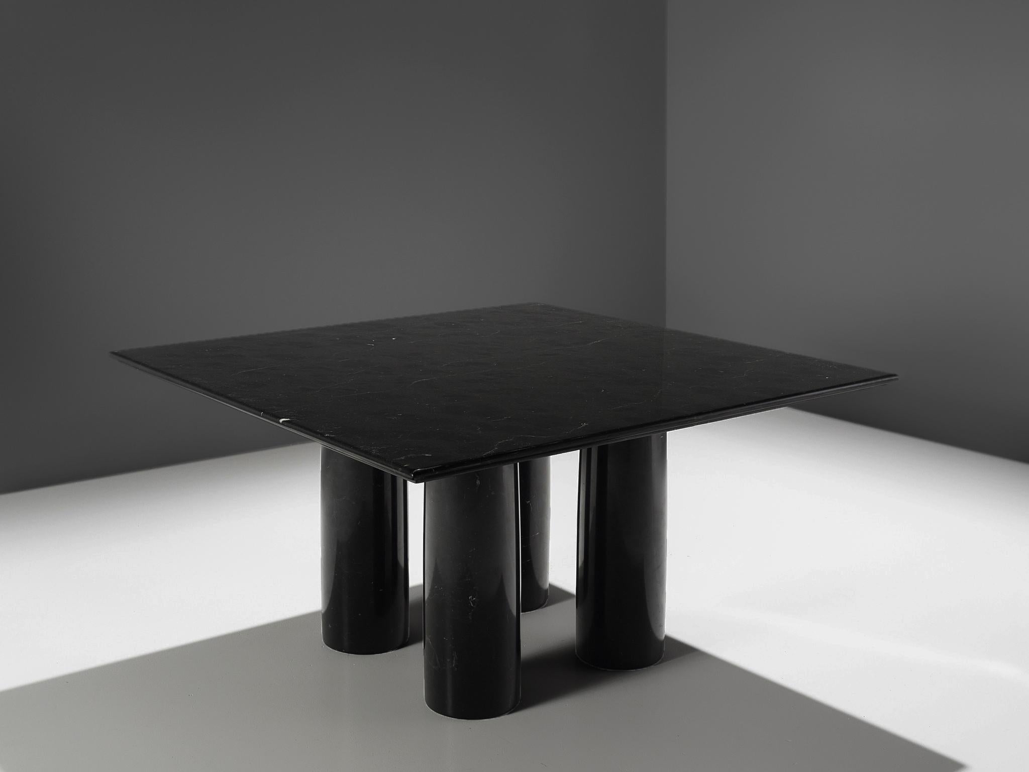 Steel Mario Bellini Black ‘Il Colonnato’ Table with Gae Aulenti ‘Locus Solus’ Chairs